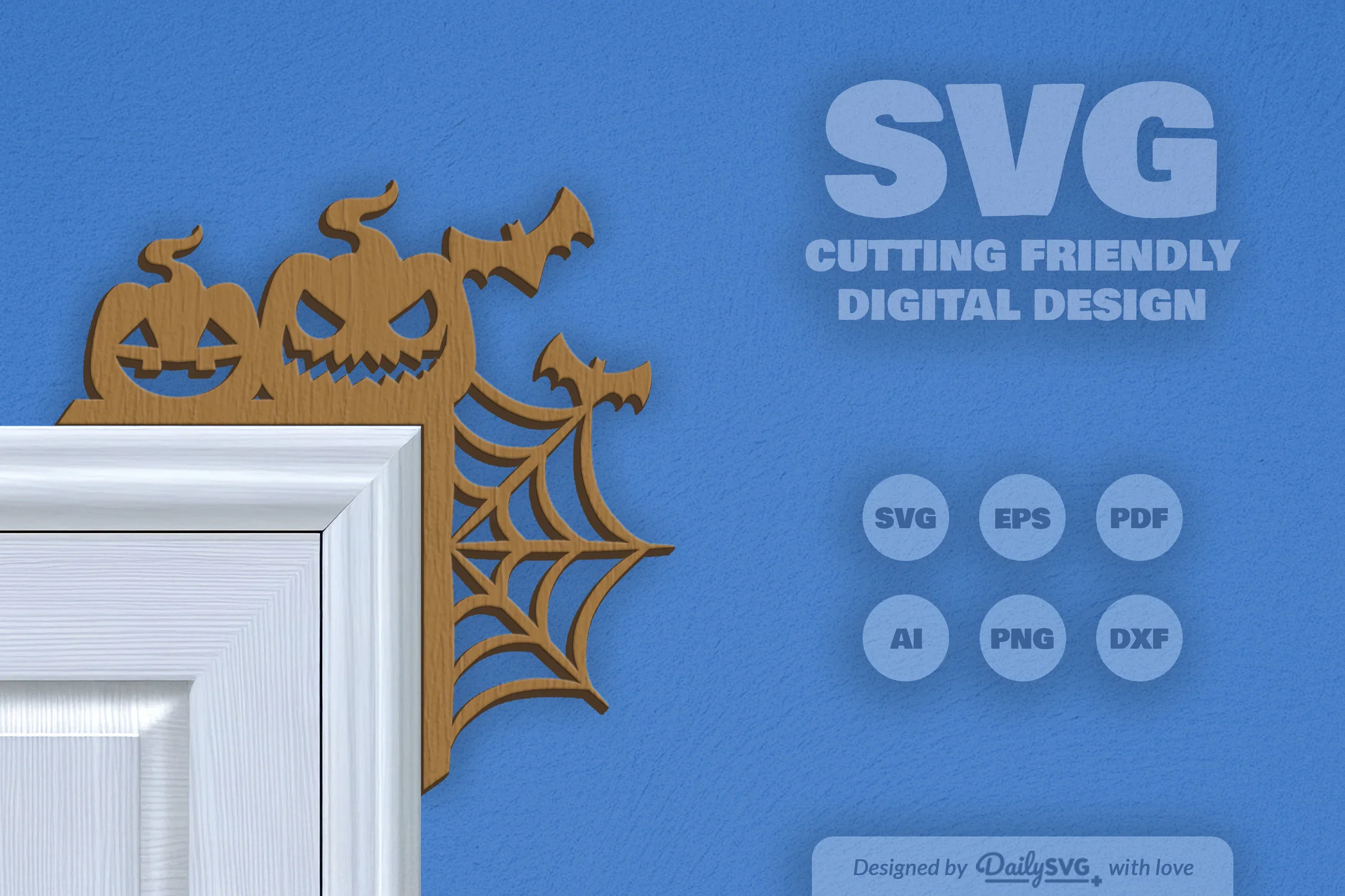 Halloween Door Corner Laser Cut Clipart SVG Bundle - Image 9