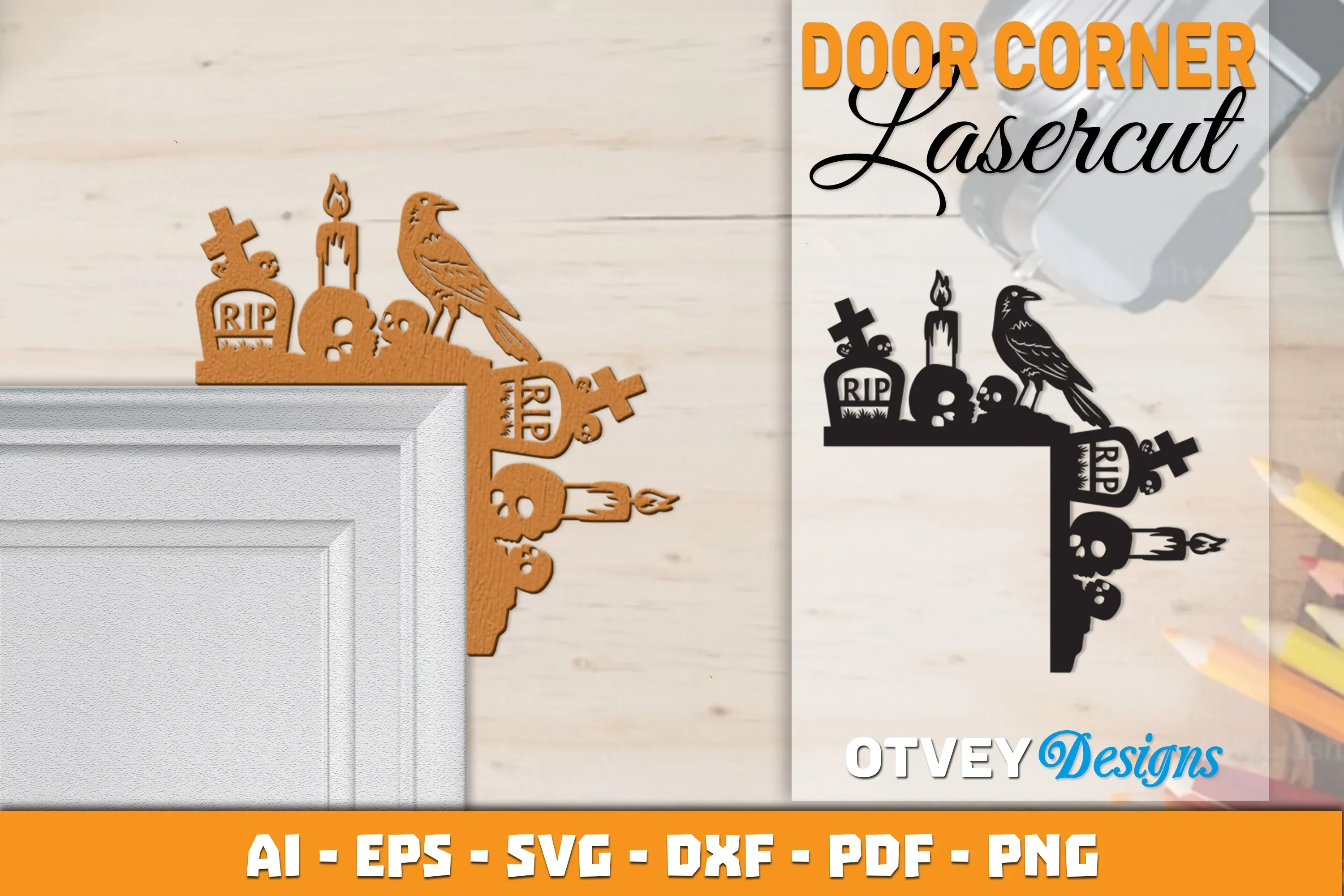 Halloween Door Corner Lasercut SVG Bundle