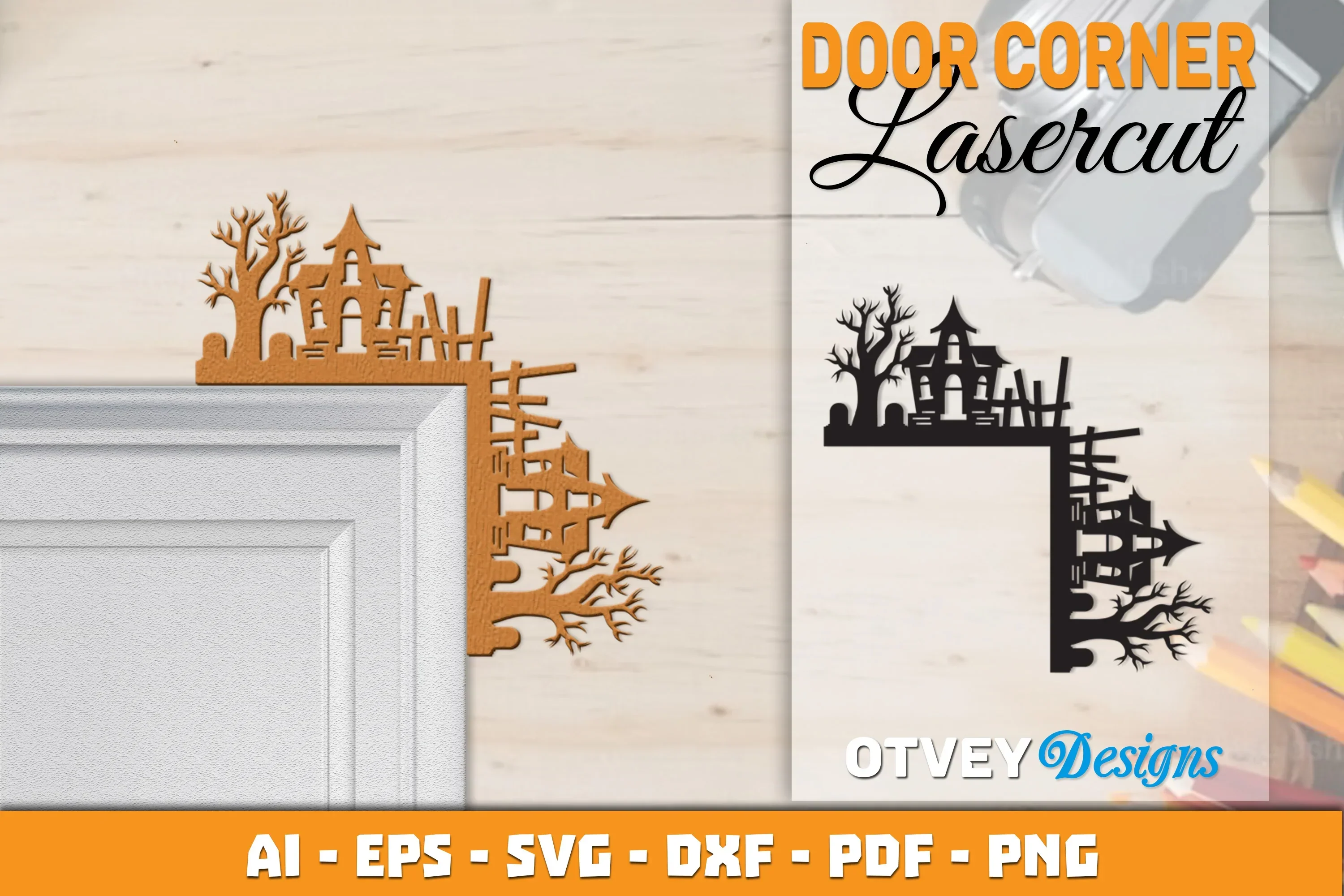 Halloween Door Corner Lasercut SVG Bundle