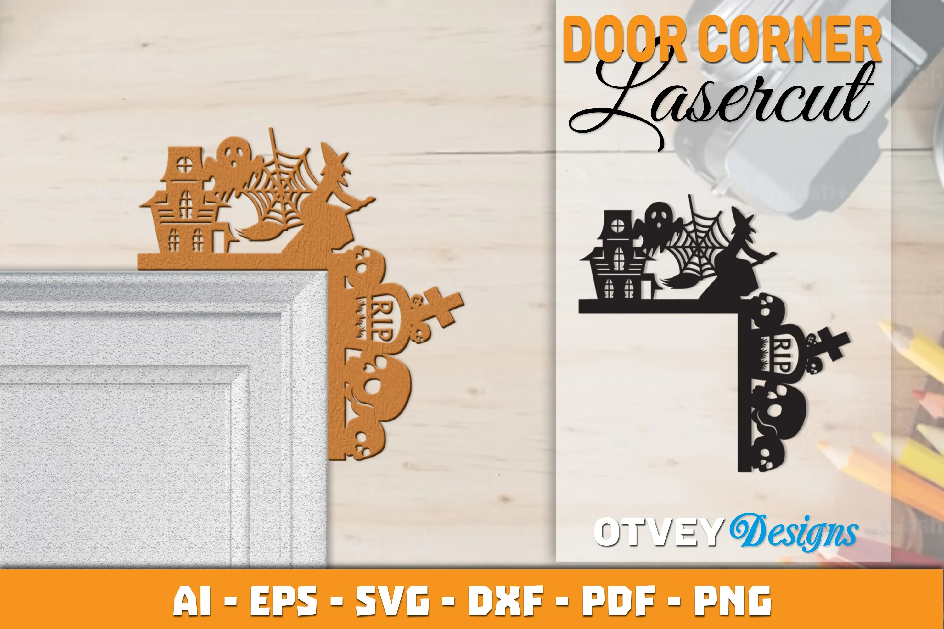 Halloween Door Corner Lasercut SVG Bundle