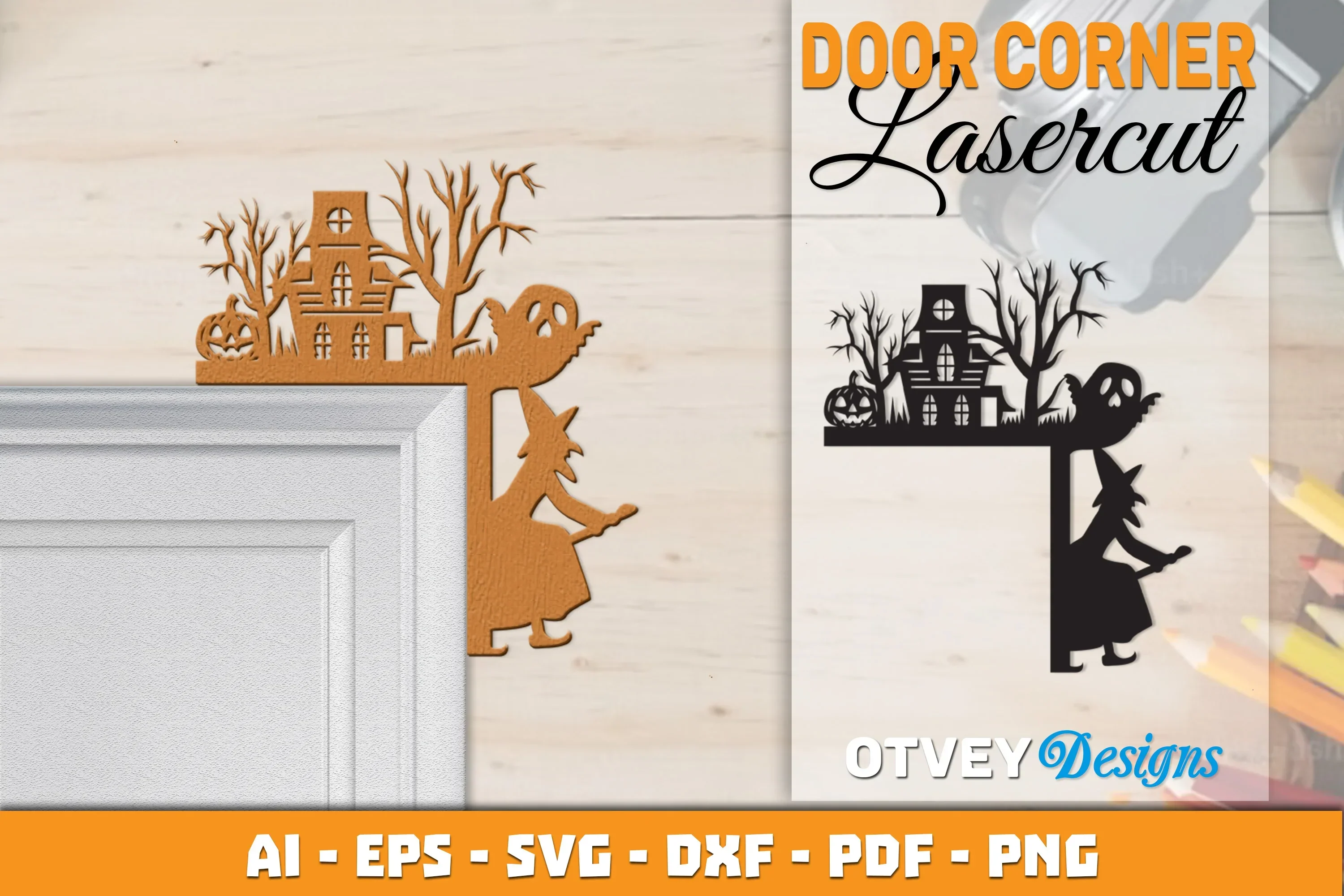 Halloween Door Corner Lasercut SVG Bundle