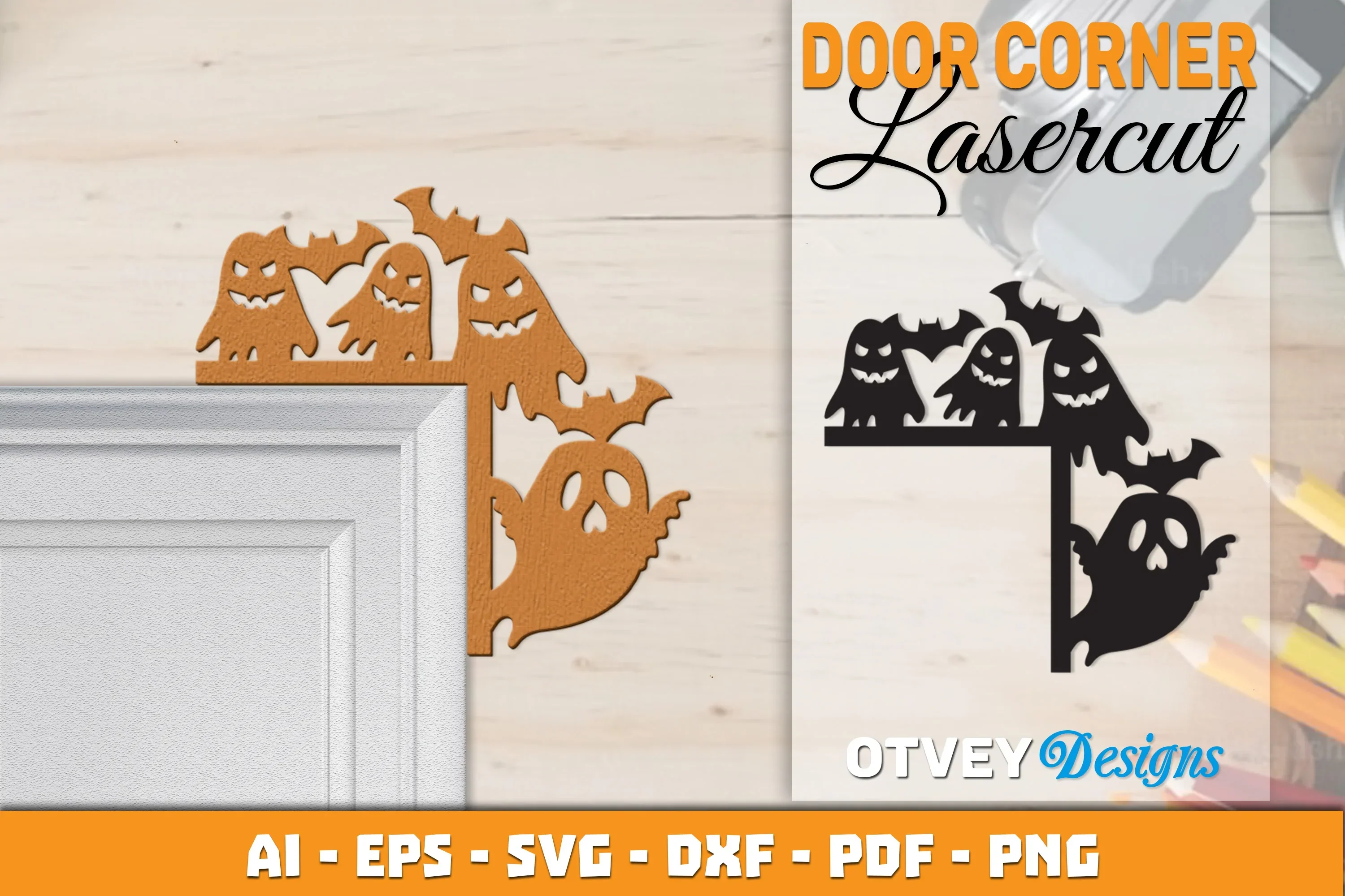 Halloween Door Corner Lasercut SVG Bundle