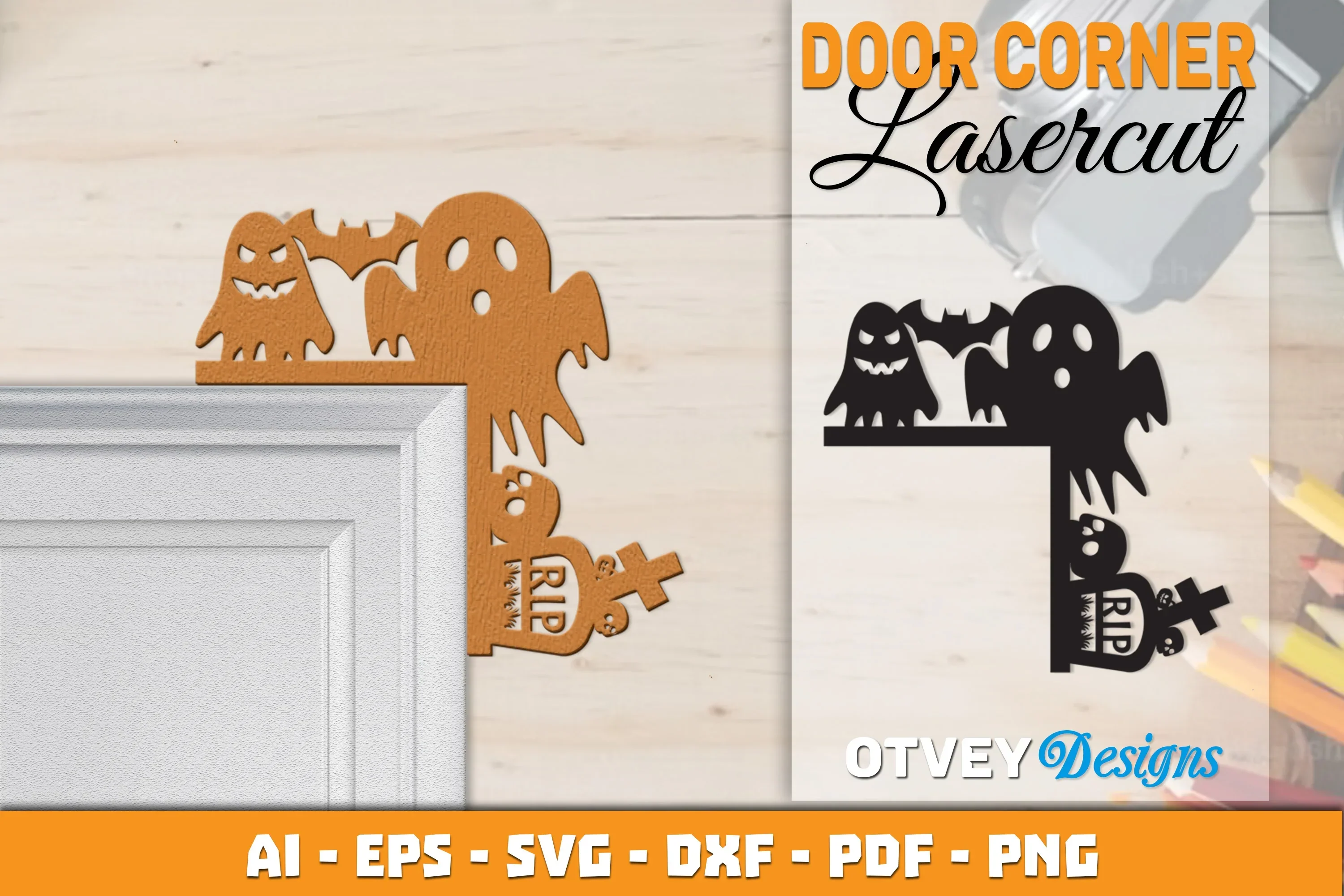 Halloween Door Corner Lasercut SVG Bundle