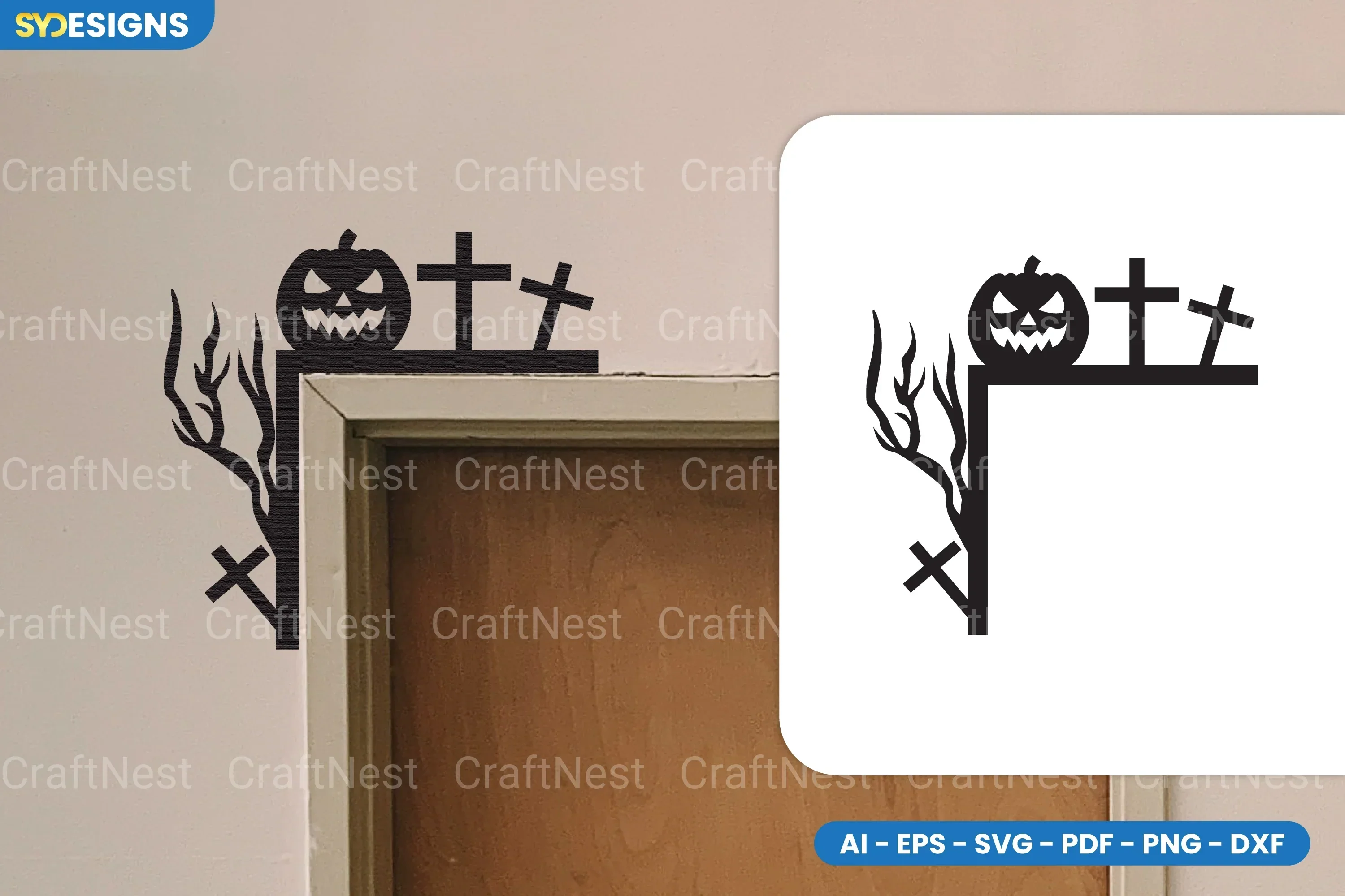 Halloween Door Corner Lasercut SVG Bundle