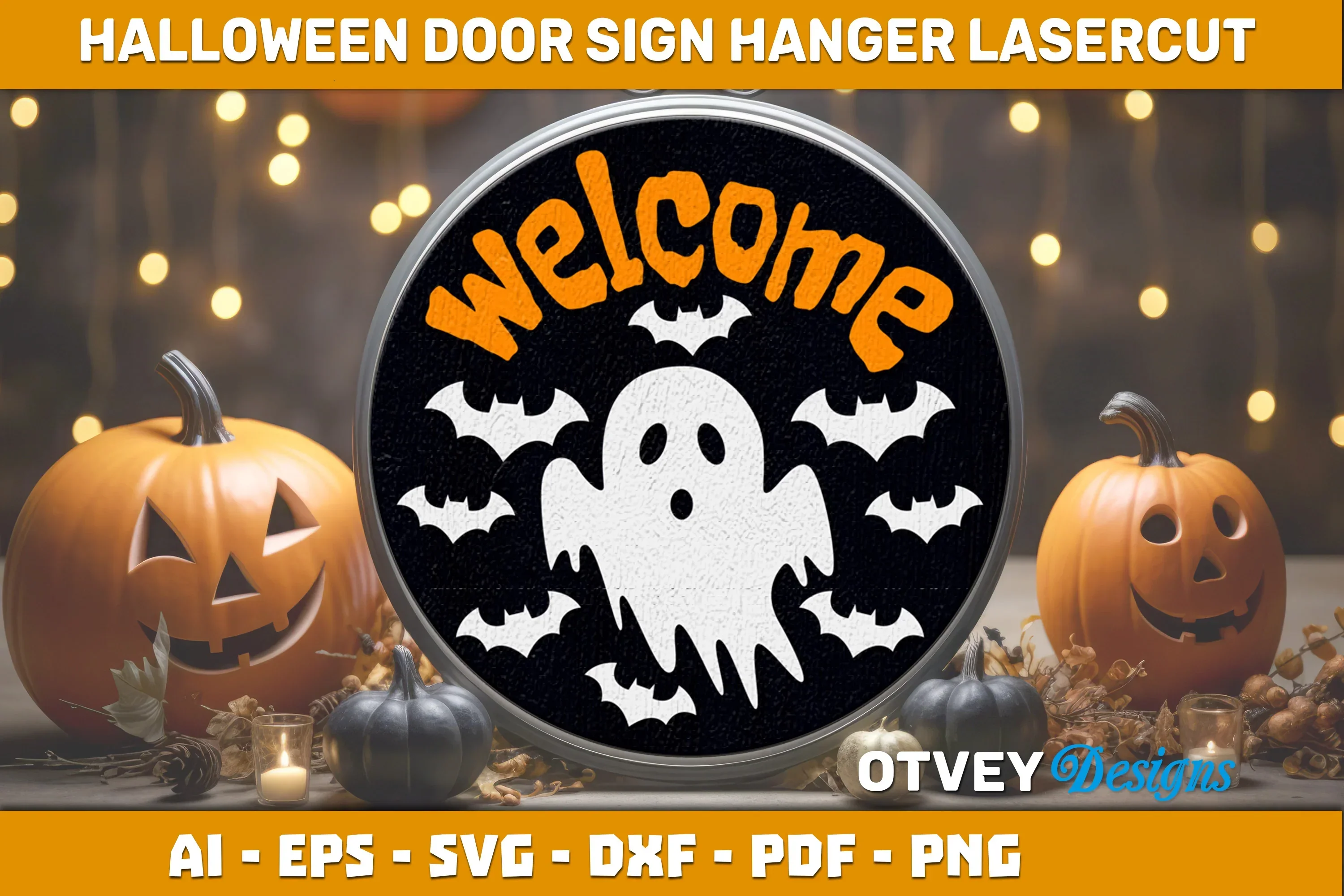 Halloween Door Hanger Sign SVG Bundle