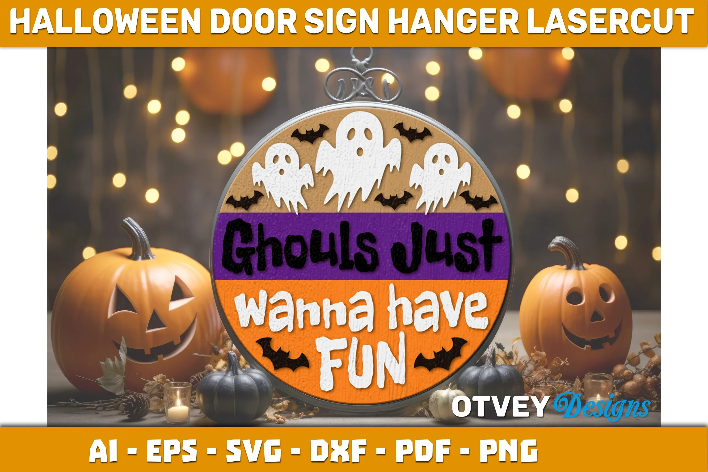 Halloween Door Hanger Sign SVG Bundle
