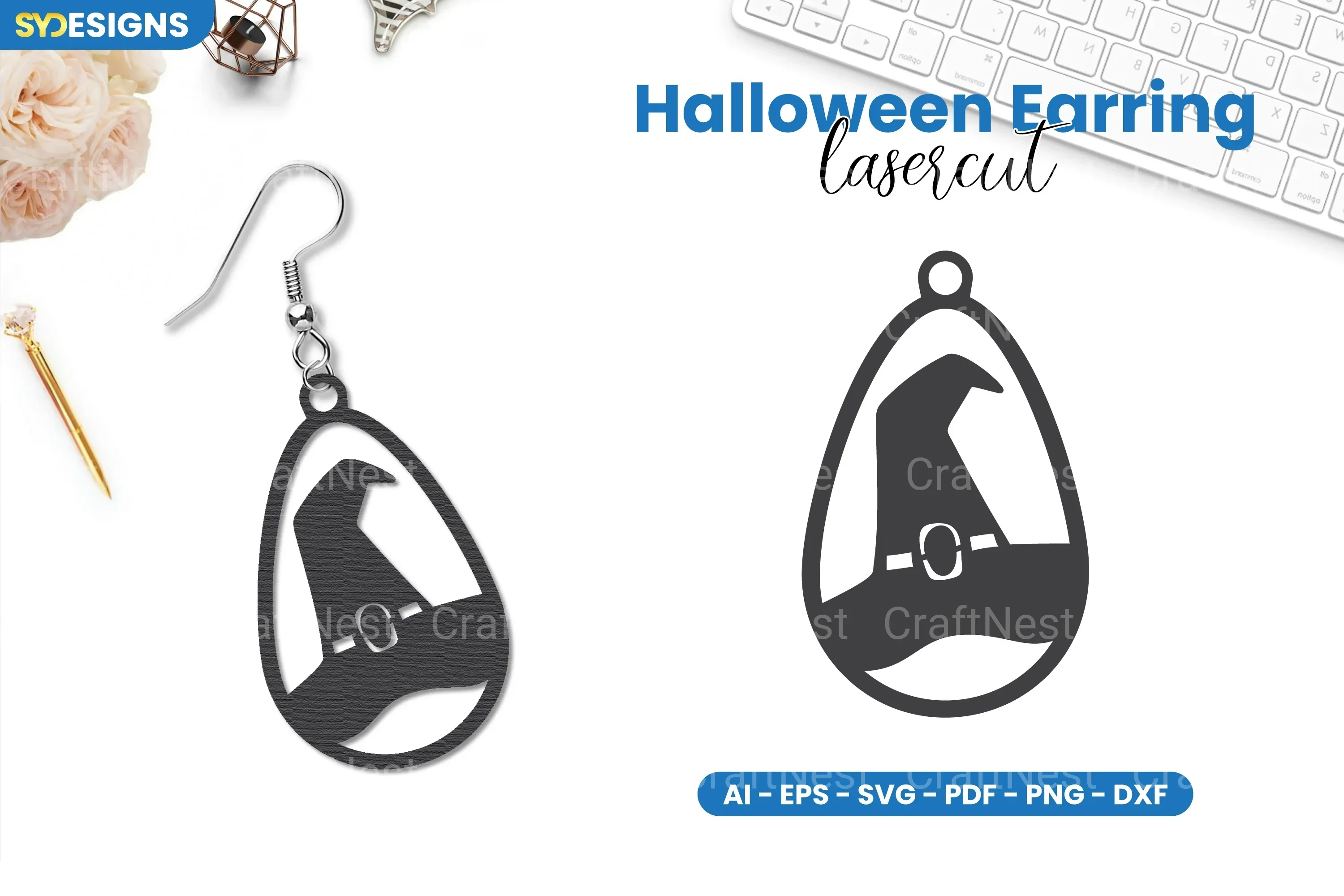 Halloween Earring Lasercut SVG Bundle Clipart
