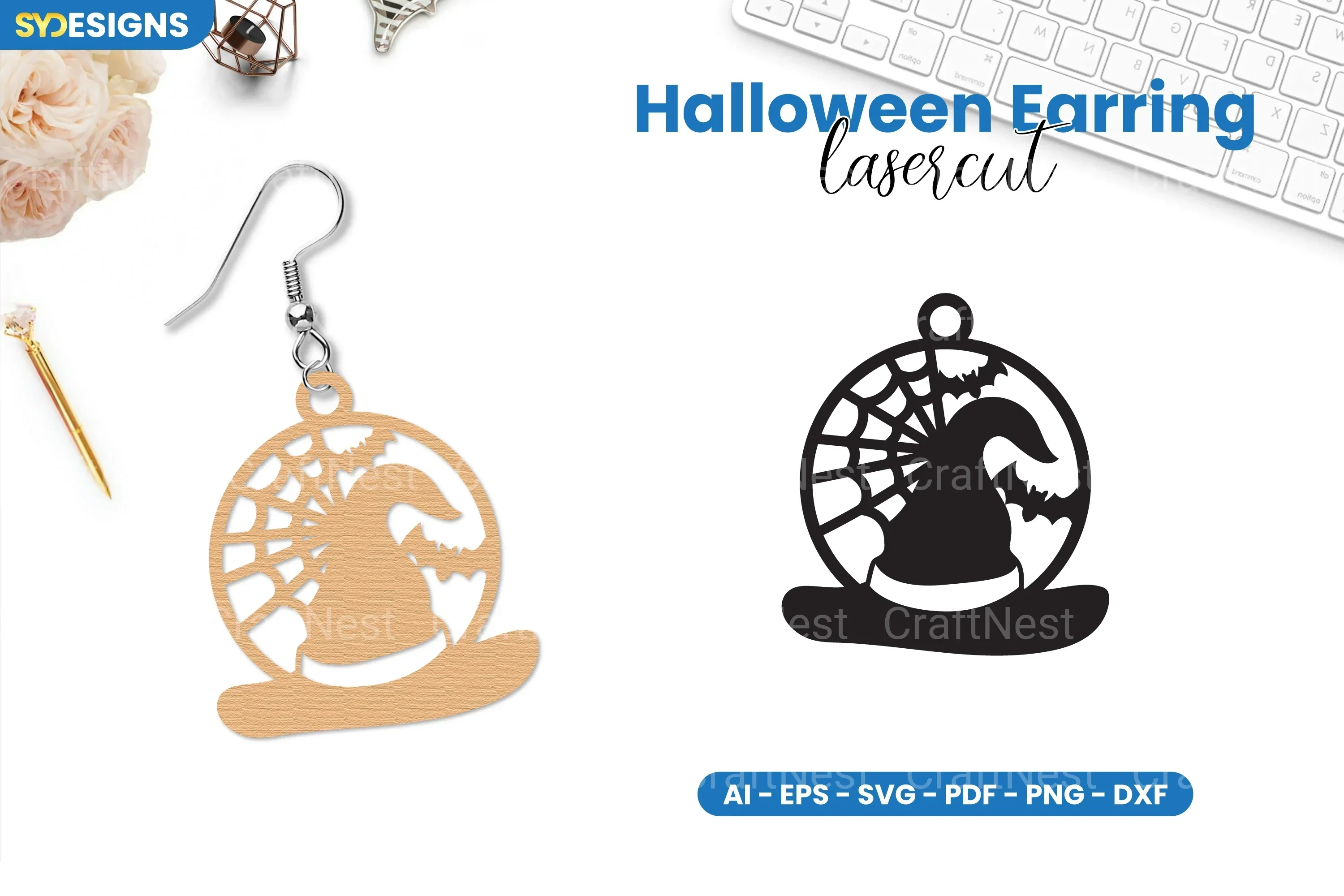 Halloween Earring Lasercut SVG Bundle Clipart