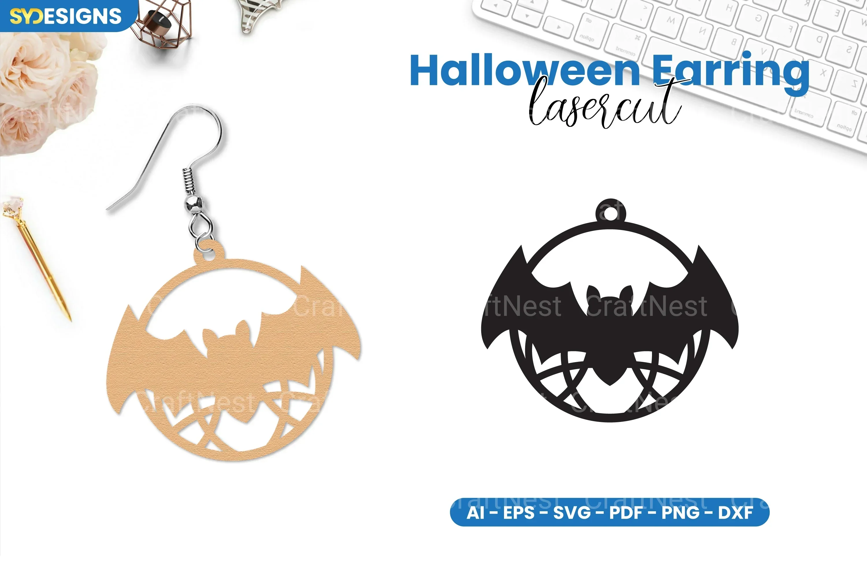 Halloween Earring Lasercut SVG Bundle