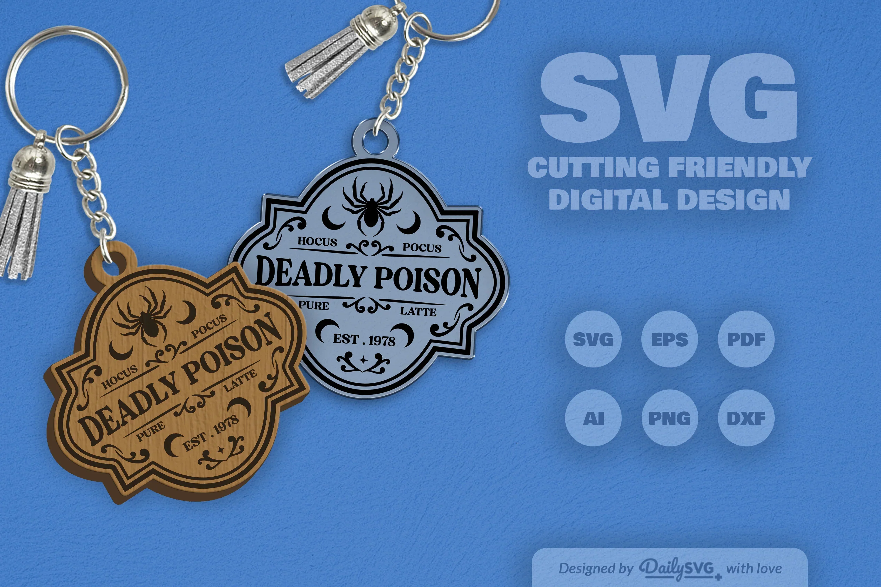 Halloween Engraving Keychain Clipart SVG Bundle - Image 10