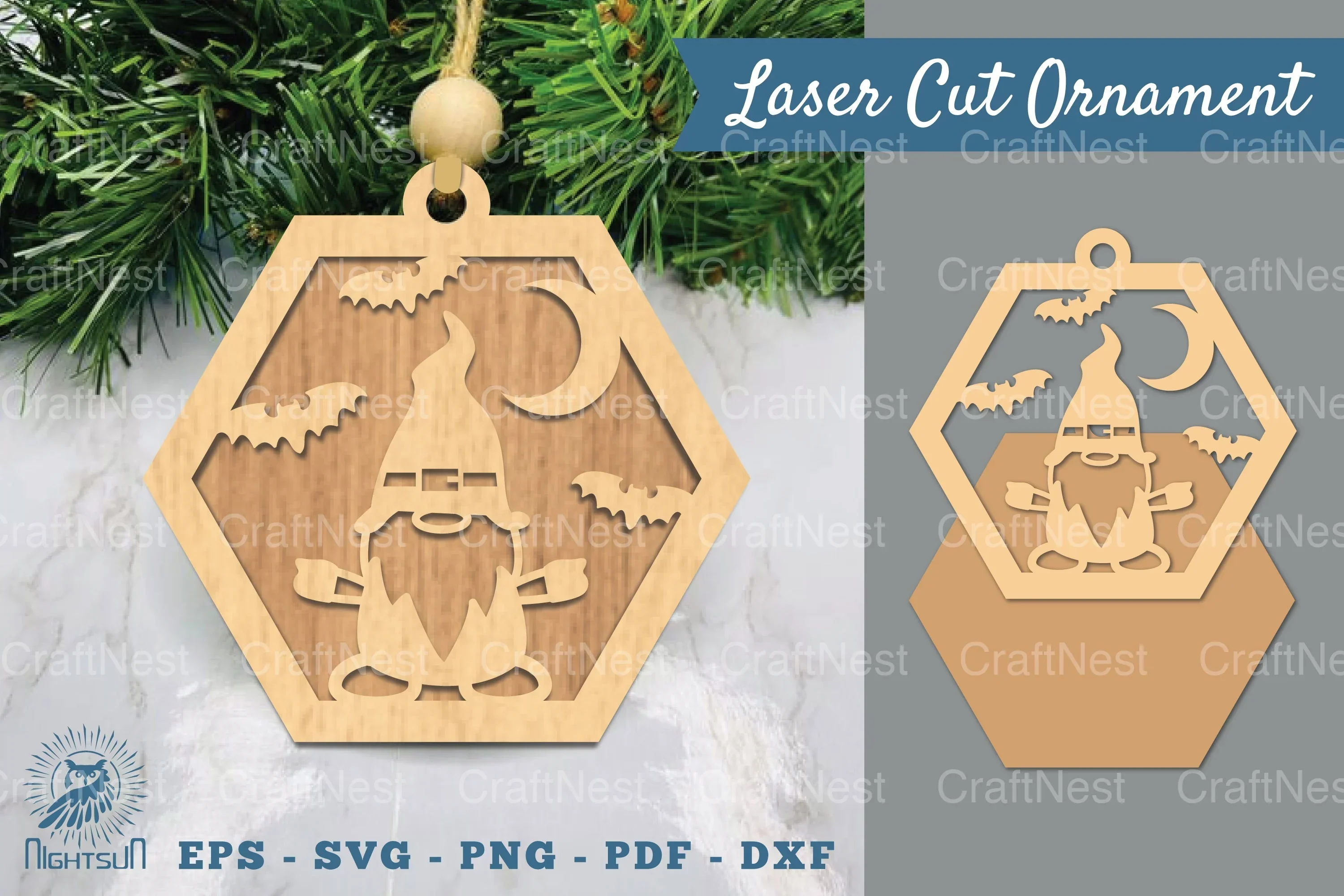 Halloween Gnome Laser Cut Ornament Clipart Bundle