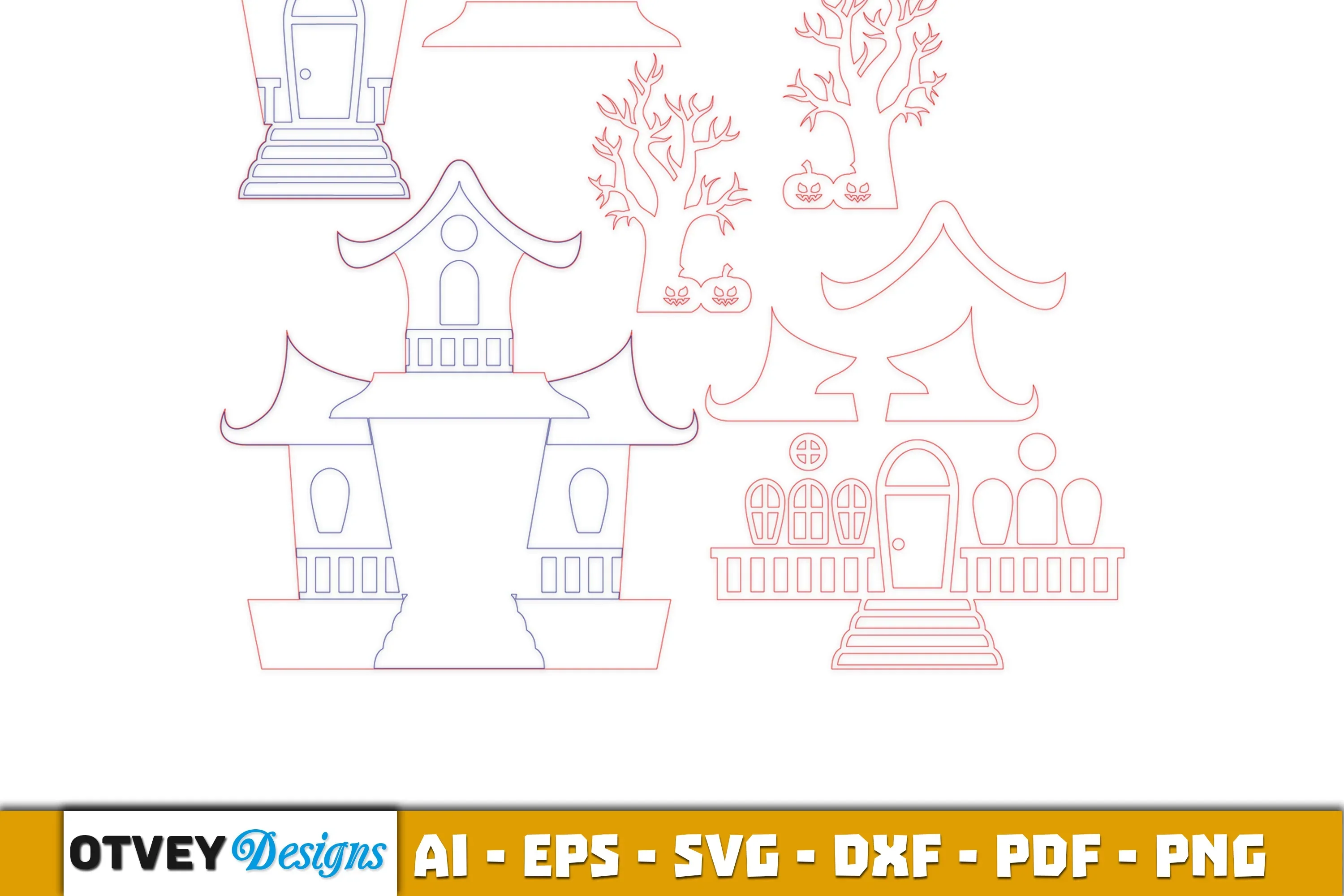 Halloween Home Decor Laser Cut SVG Bundle - Image 2
