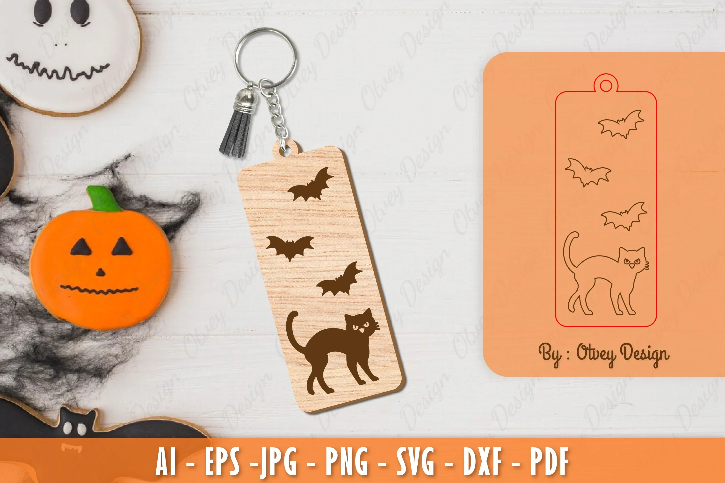 Halloween Keychain Laser Cut SVG Bundle