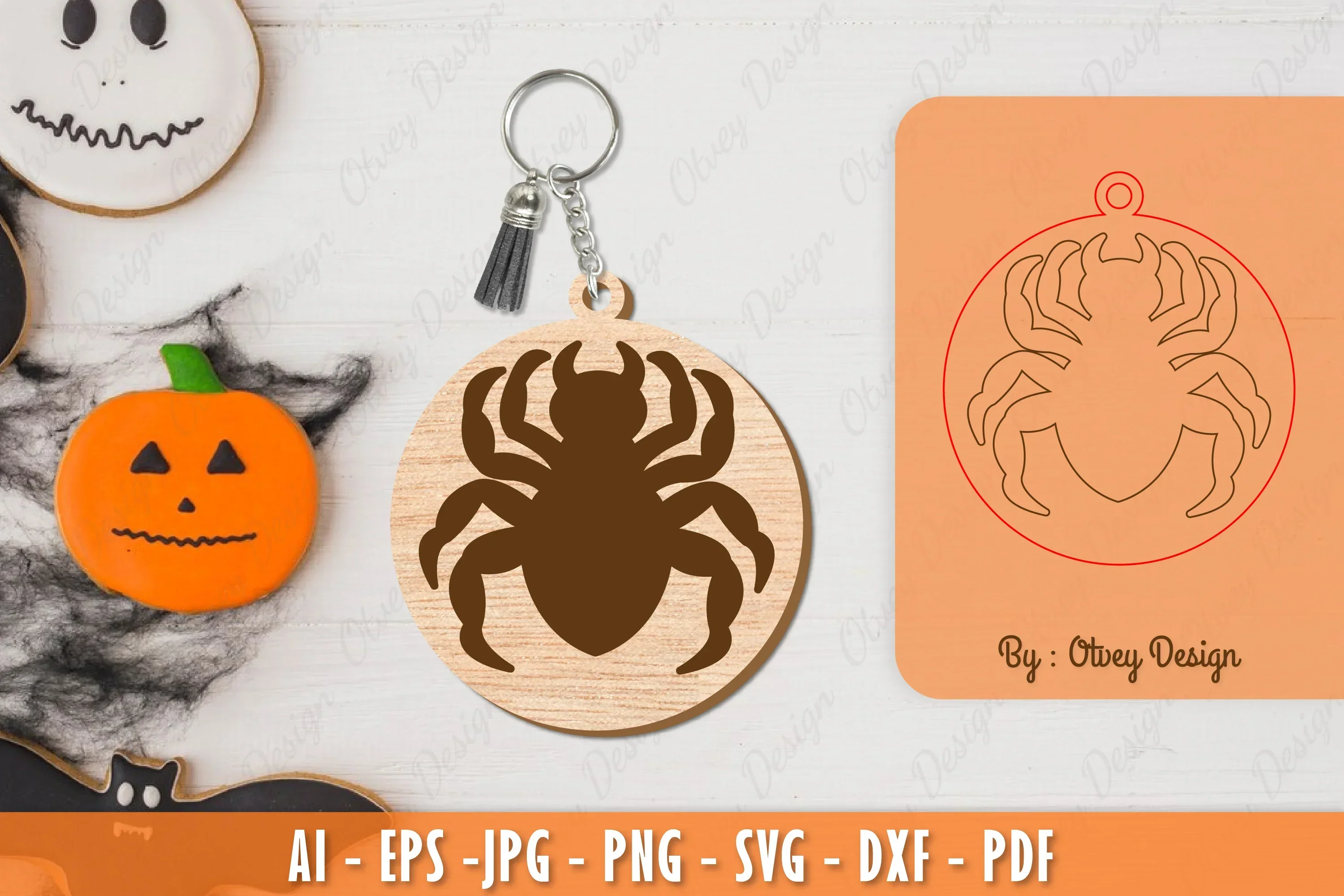 Halloween Keychain Laser Cut SVG Bundle