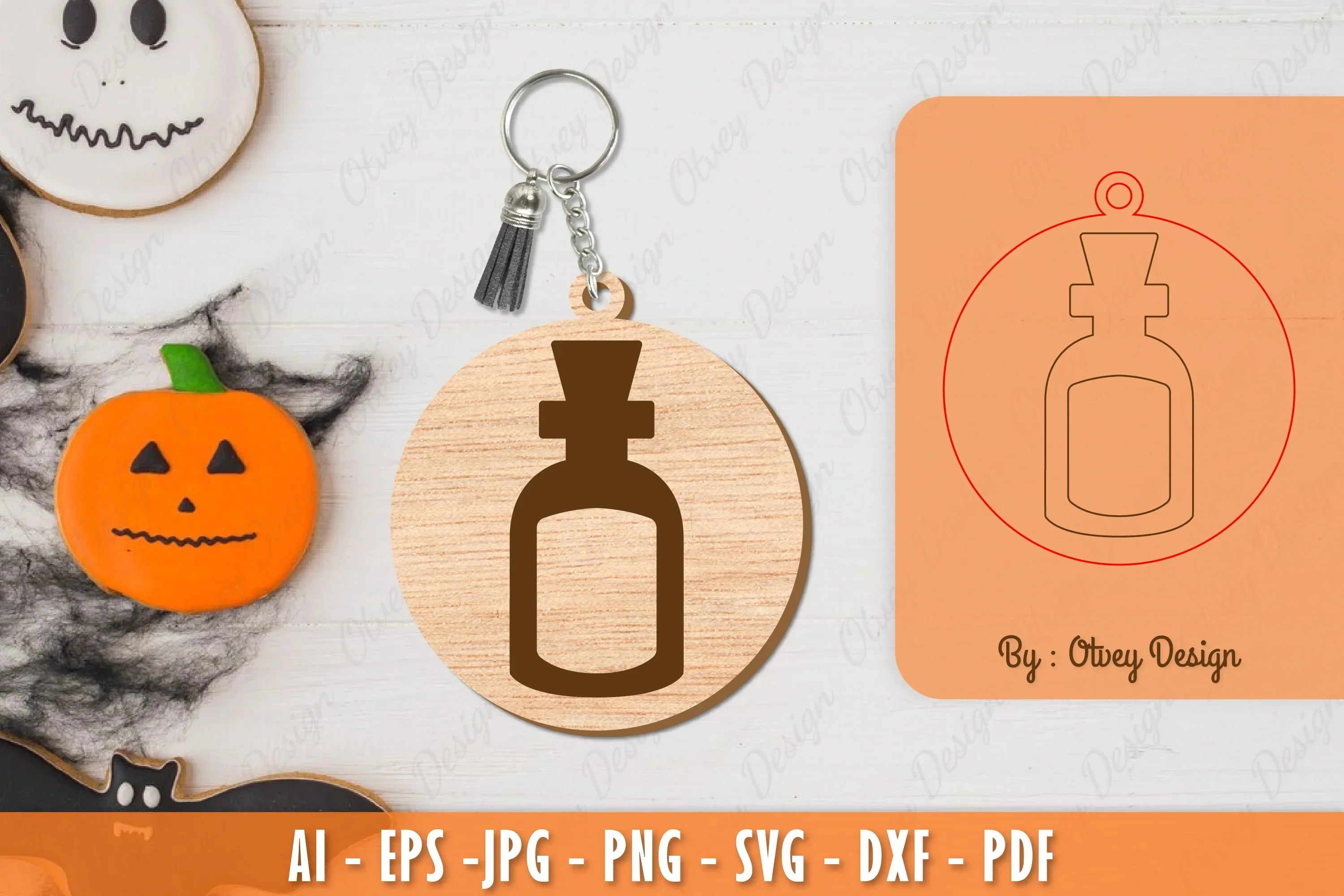 Halloween Keychain Laser Cut SVG Bundle