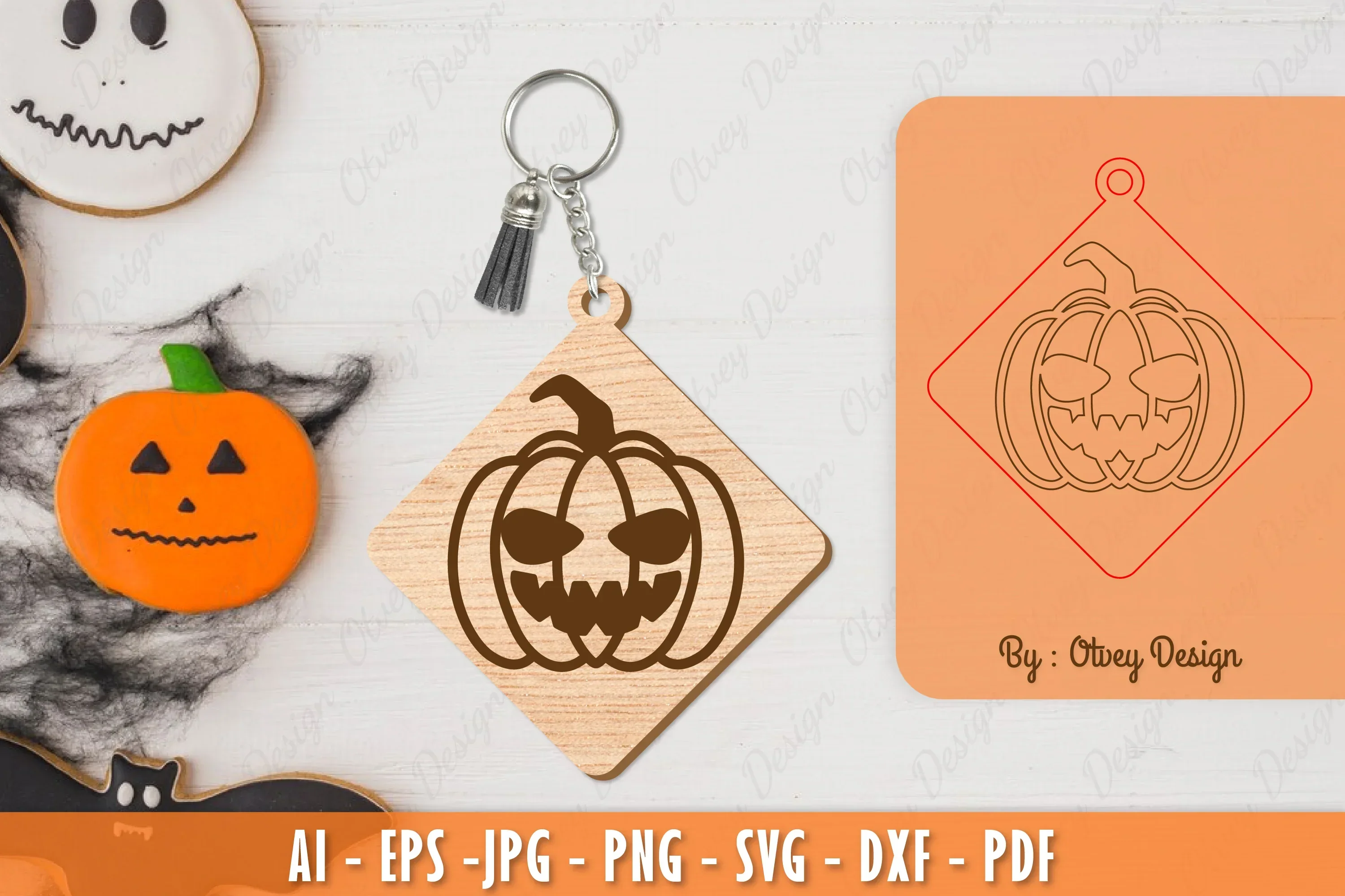 Halloween Keychain Laser Cut SVG Bundle