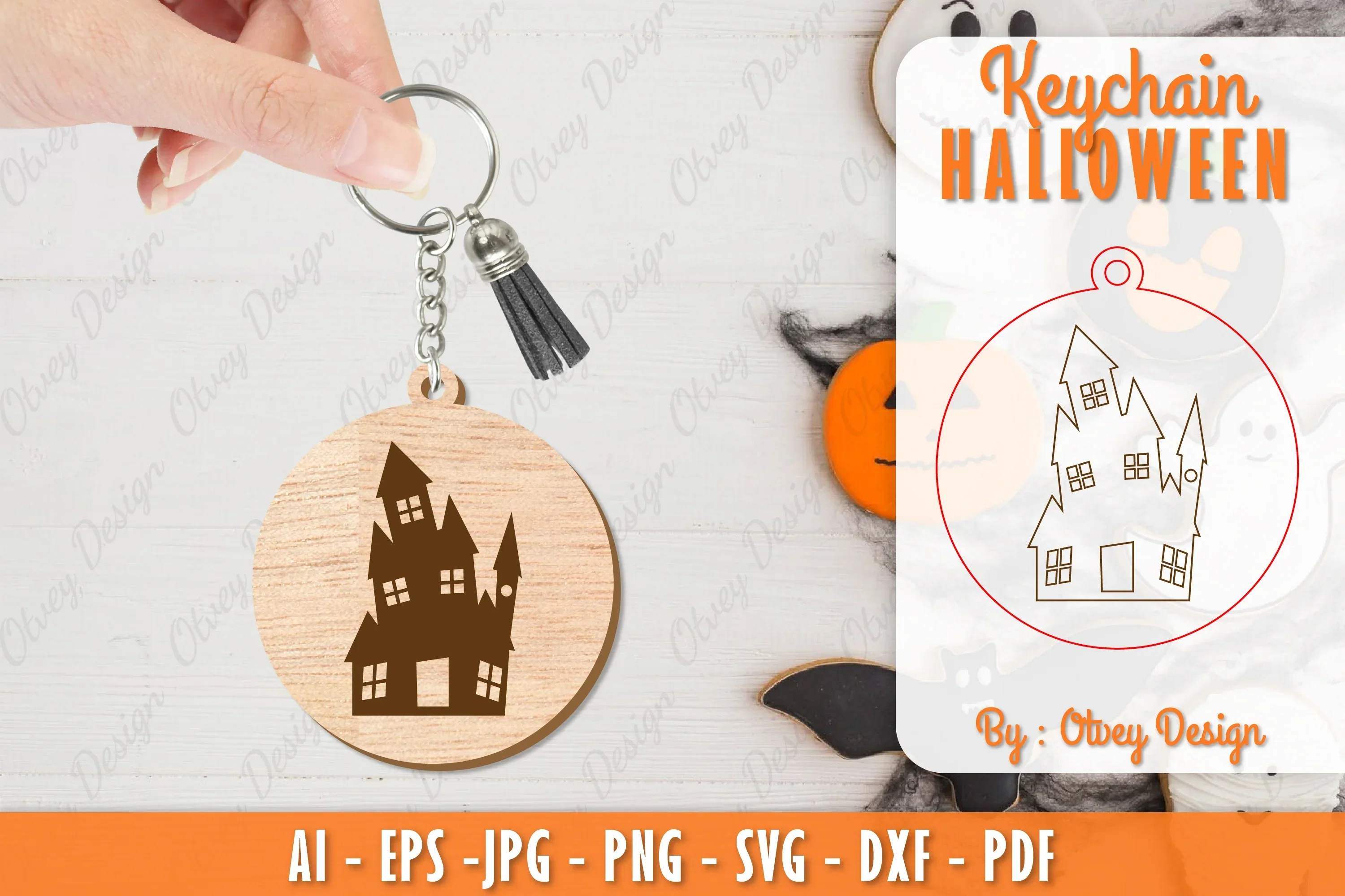Halloween Keychain Lasercut SVG Bundle