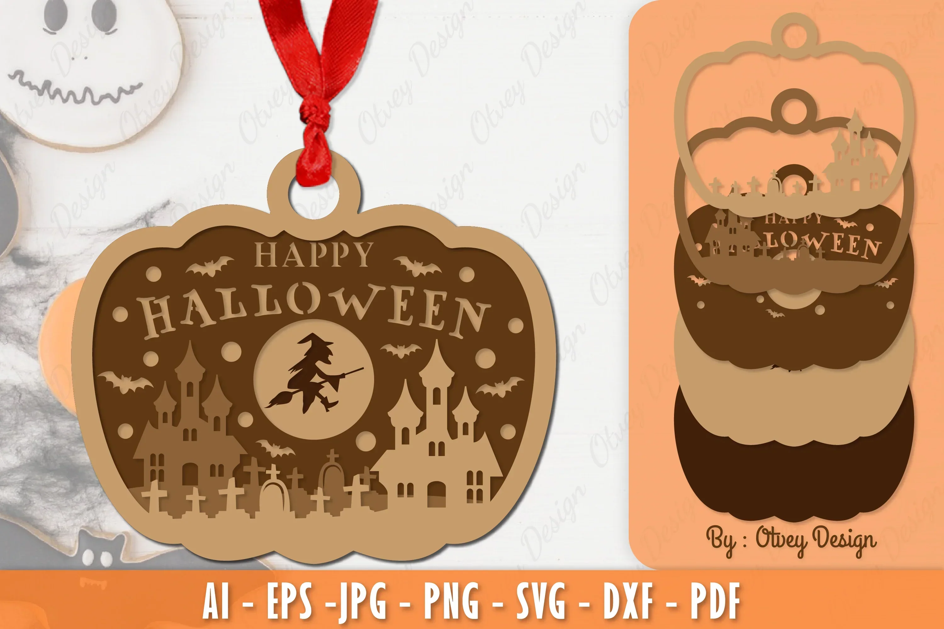Halloween Ornament Lasercut SVG Bundle