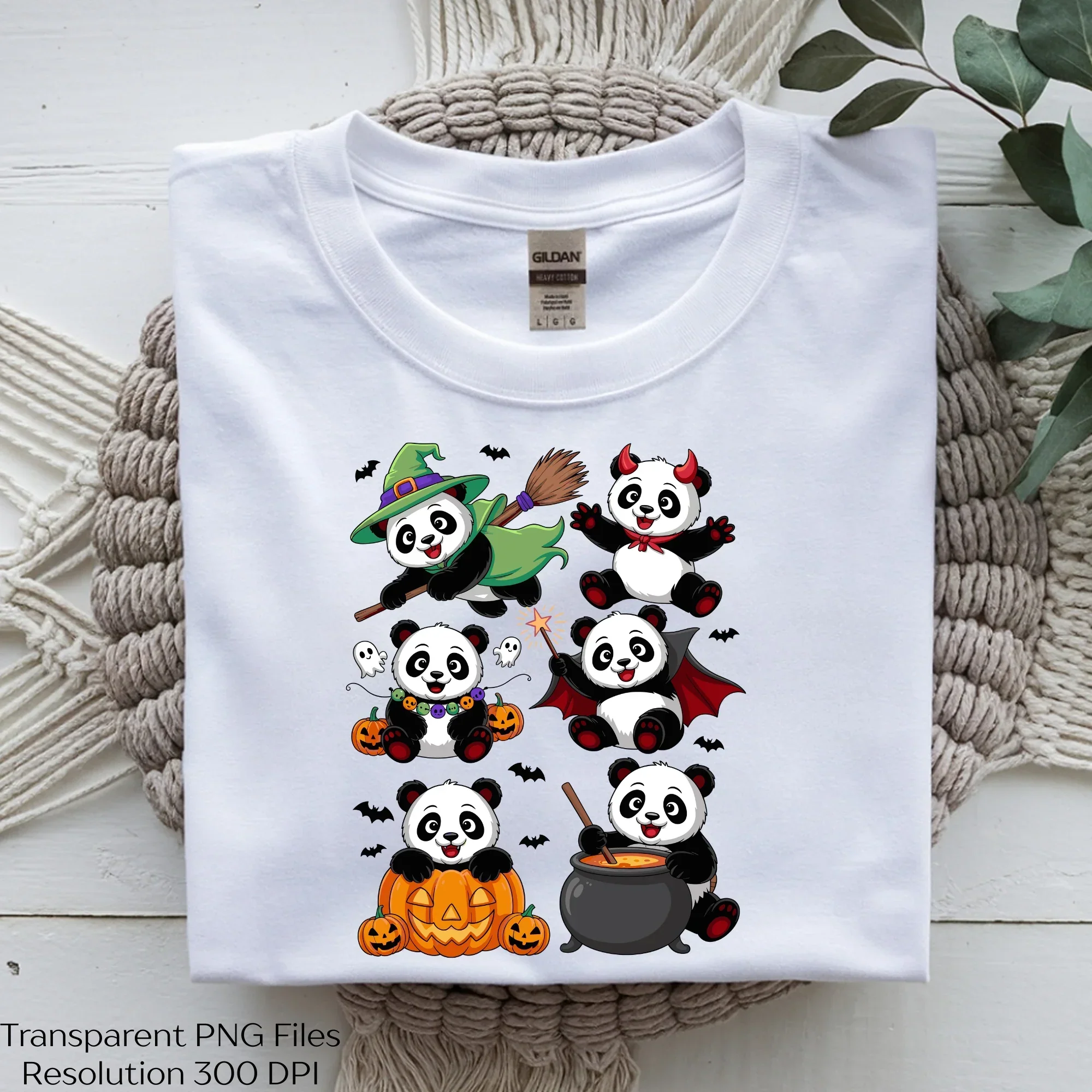 Halloween Panda in Witch & Devil Costumes SVG Bundle