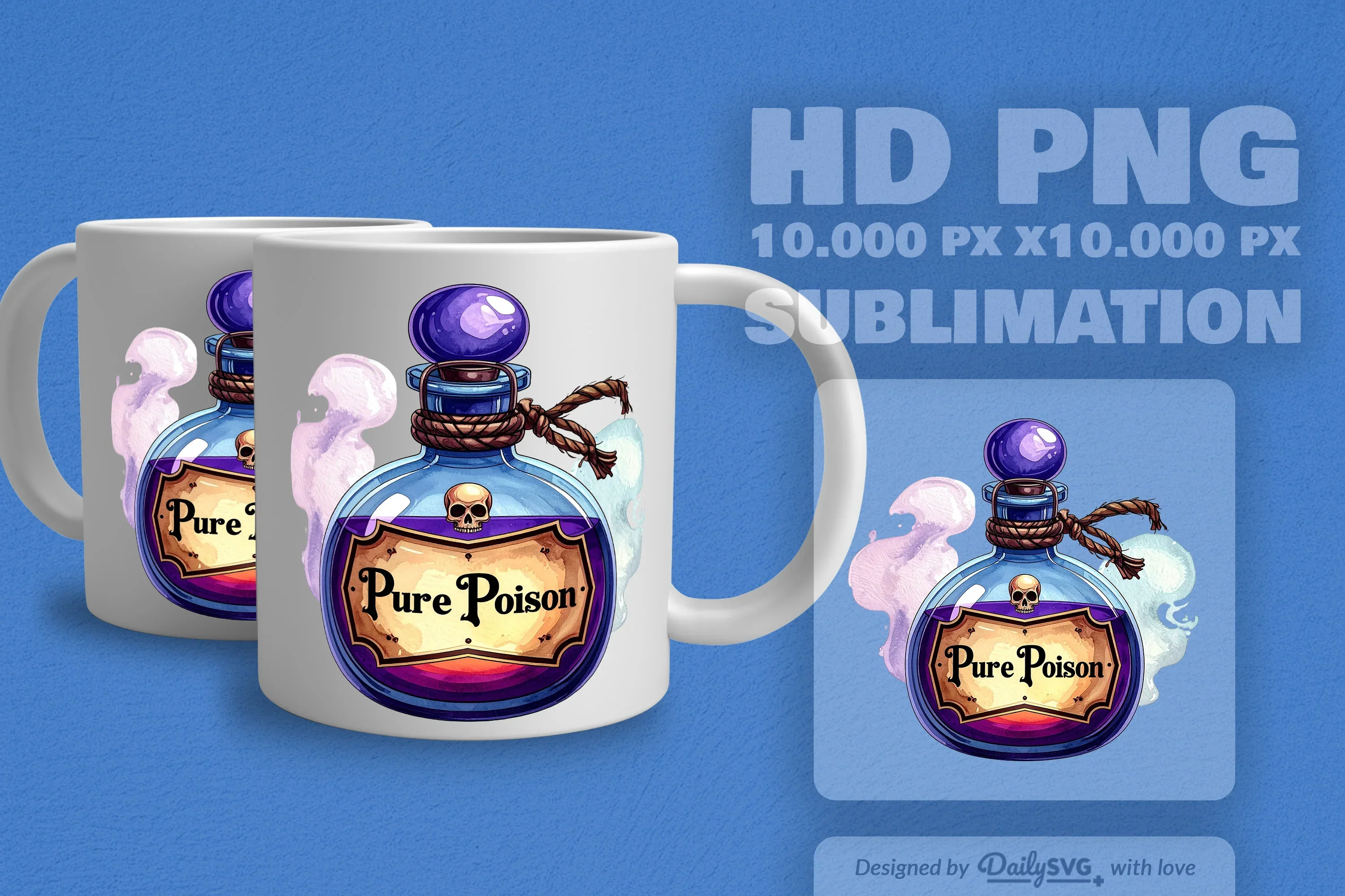 Halloween Poison Bottle Clipart SVG Bundle - Image 3