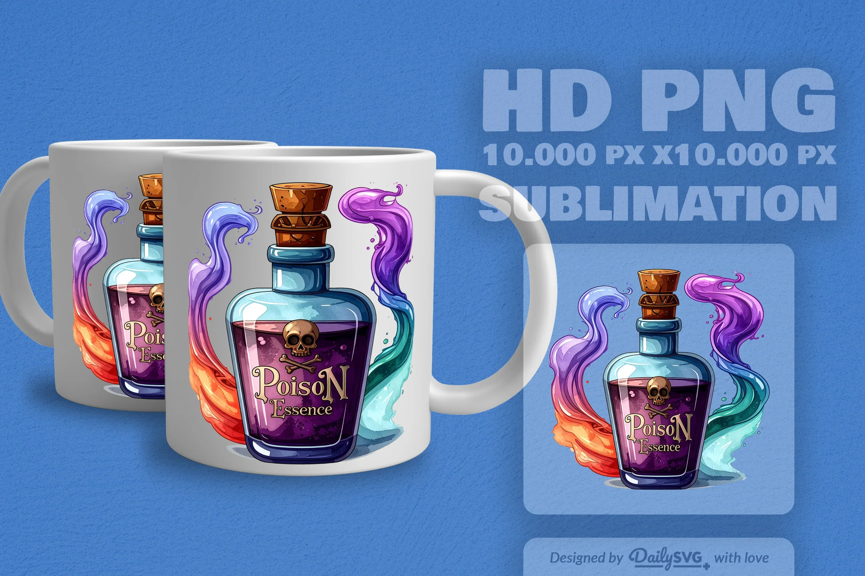 Halloween Poison Bottle Clipart SVG Bundle - Image 3