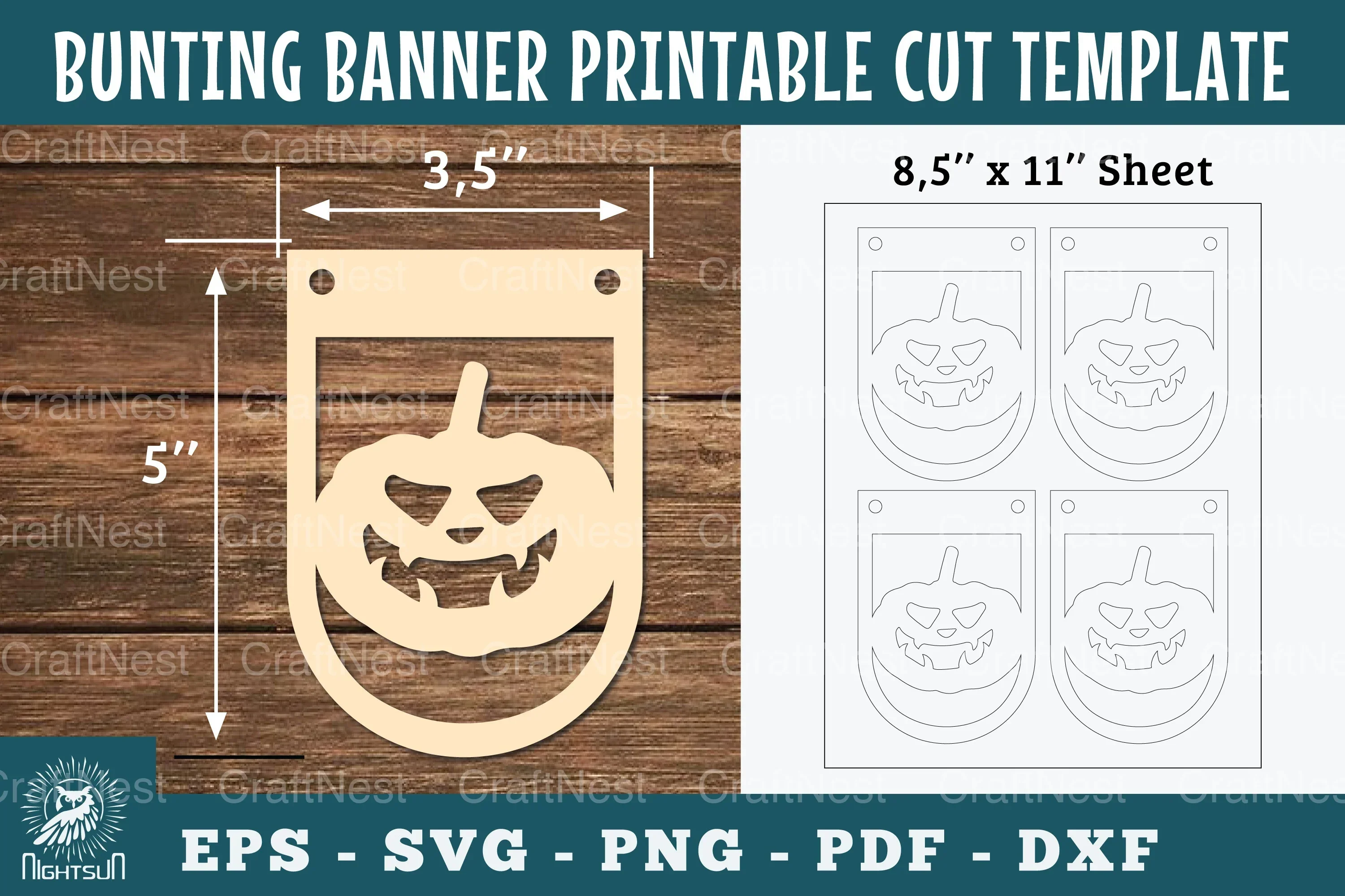 Halloween Pumpkin Bunting Banner Printable - Clipart Bundle