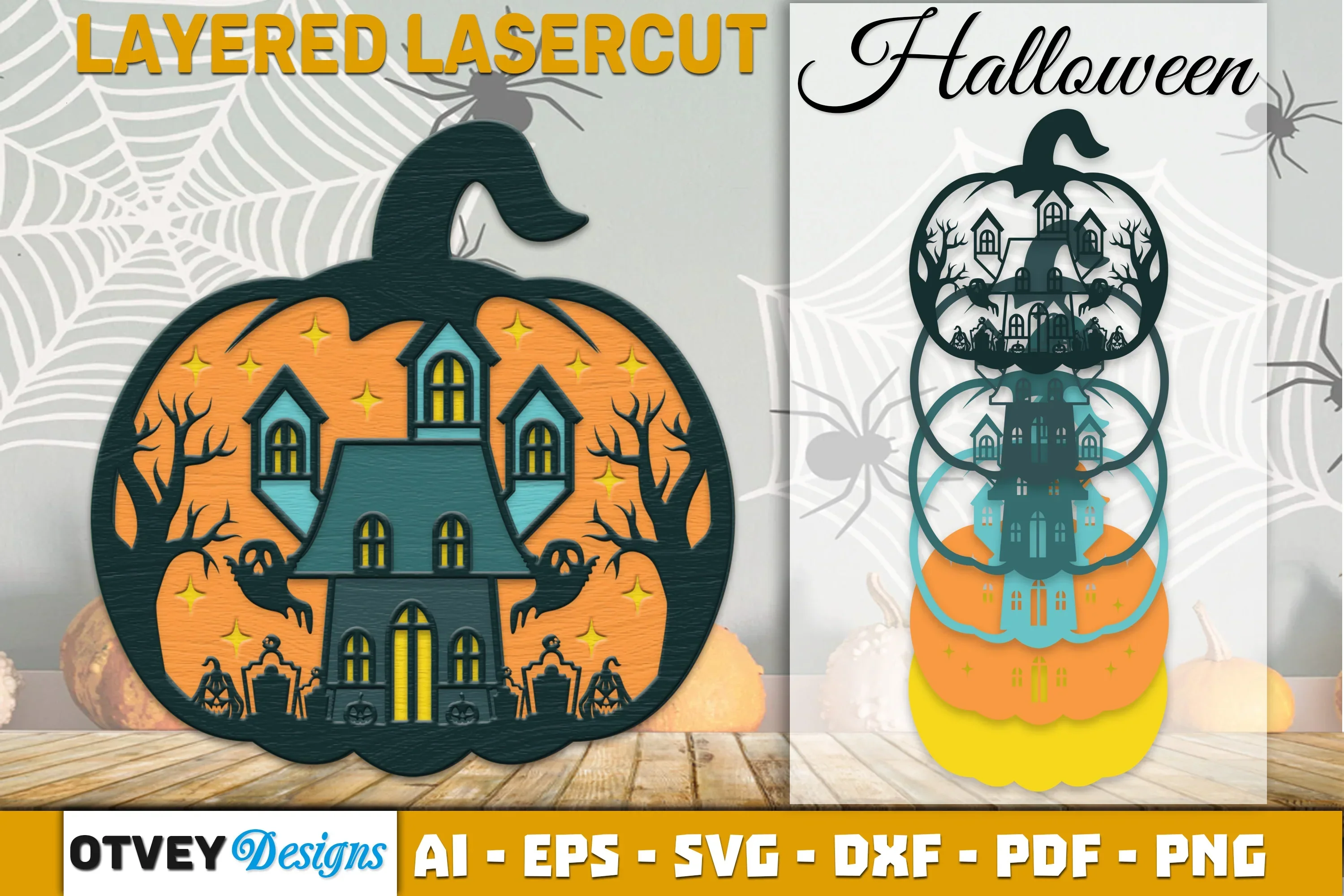 Halloween Pumpkin Decor Laser Cut SVG Bundle