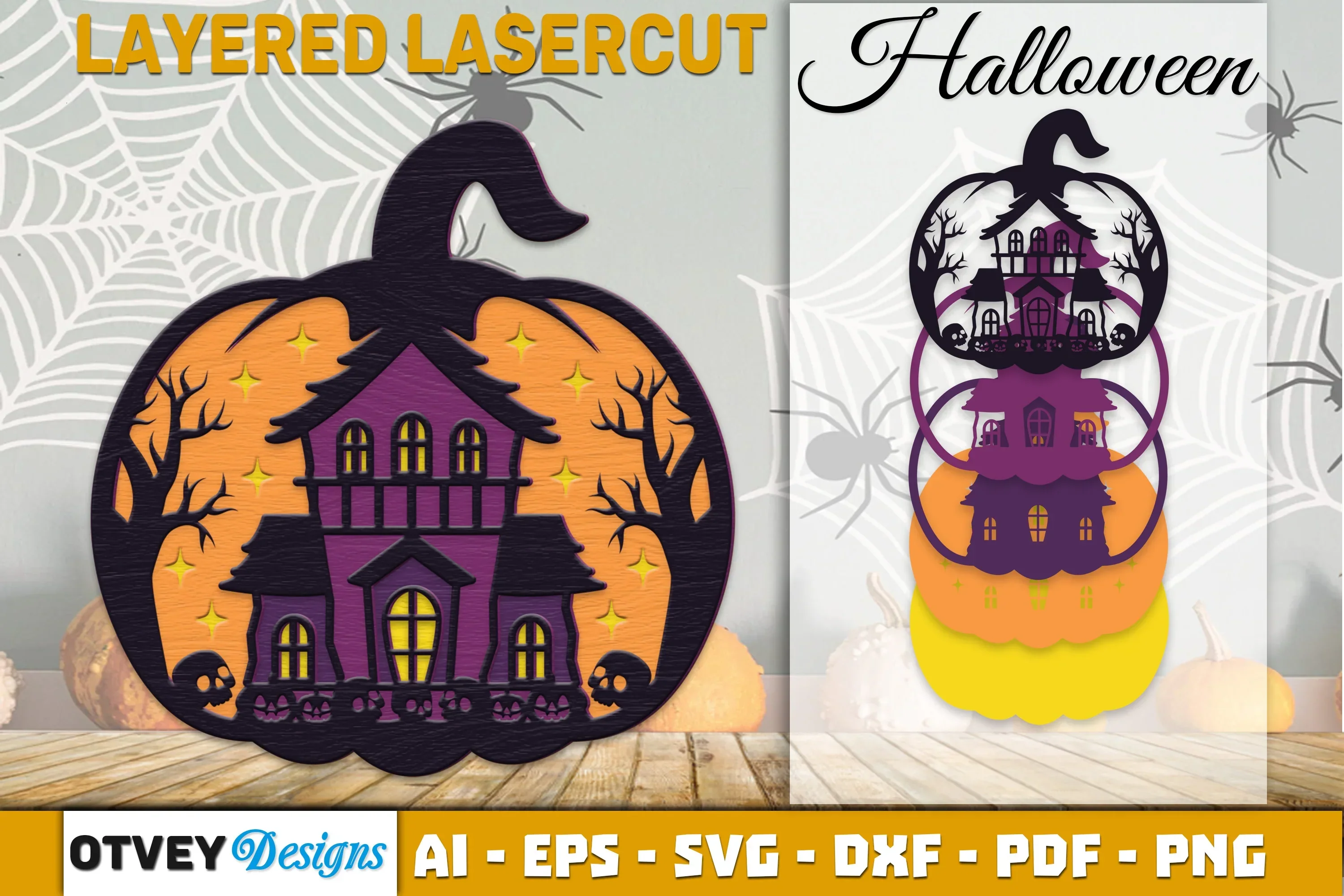 Halloween Pumpkin Decor Laser Cut SVG Bundle