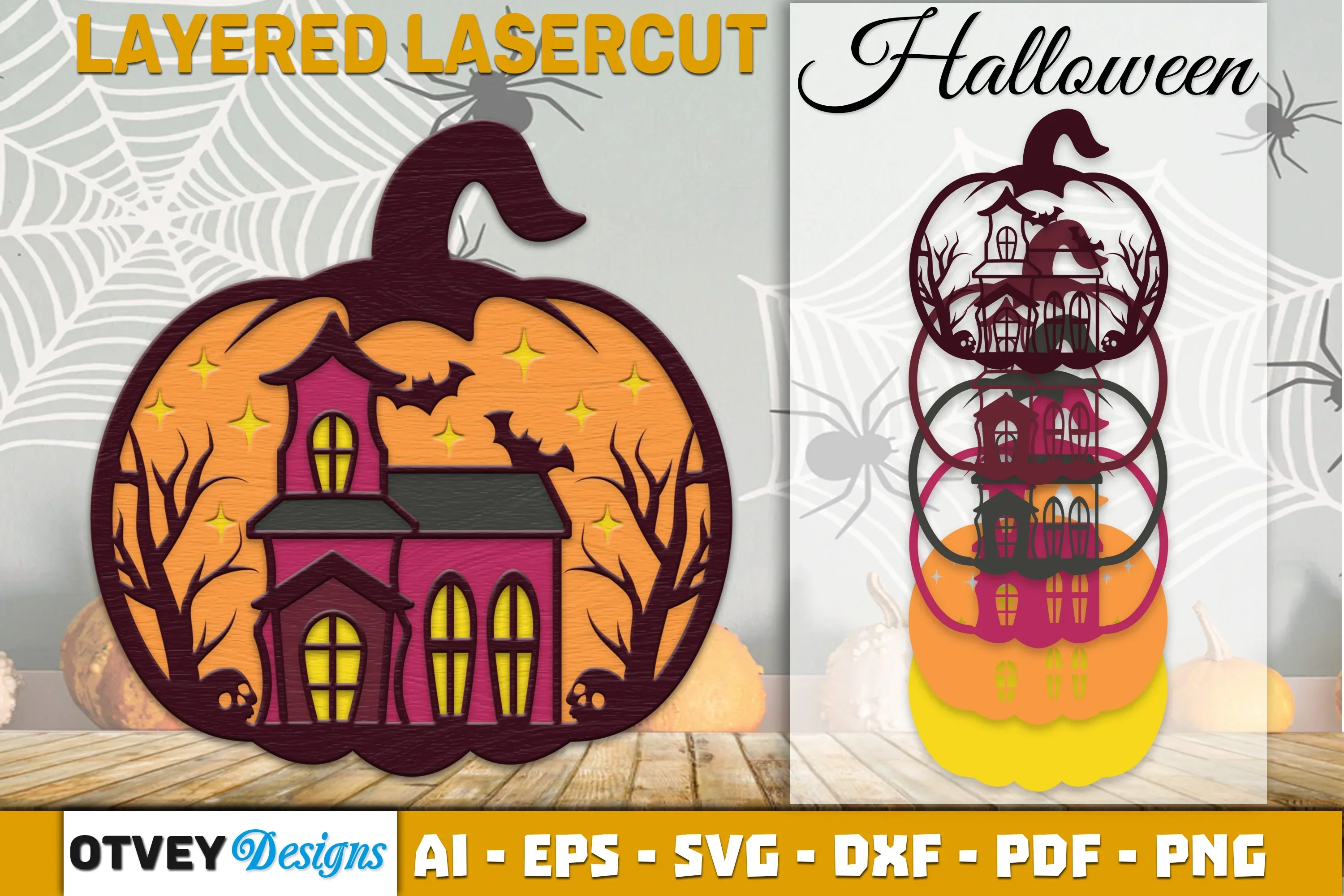 Halloween Pumpkin Decor Laser Cut SVG Bundle
