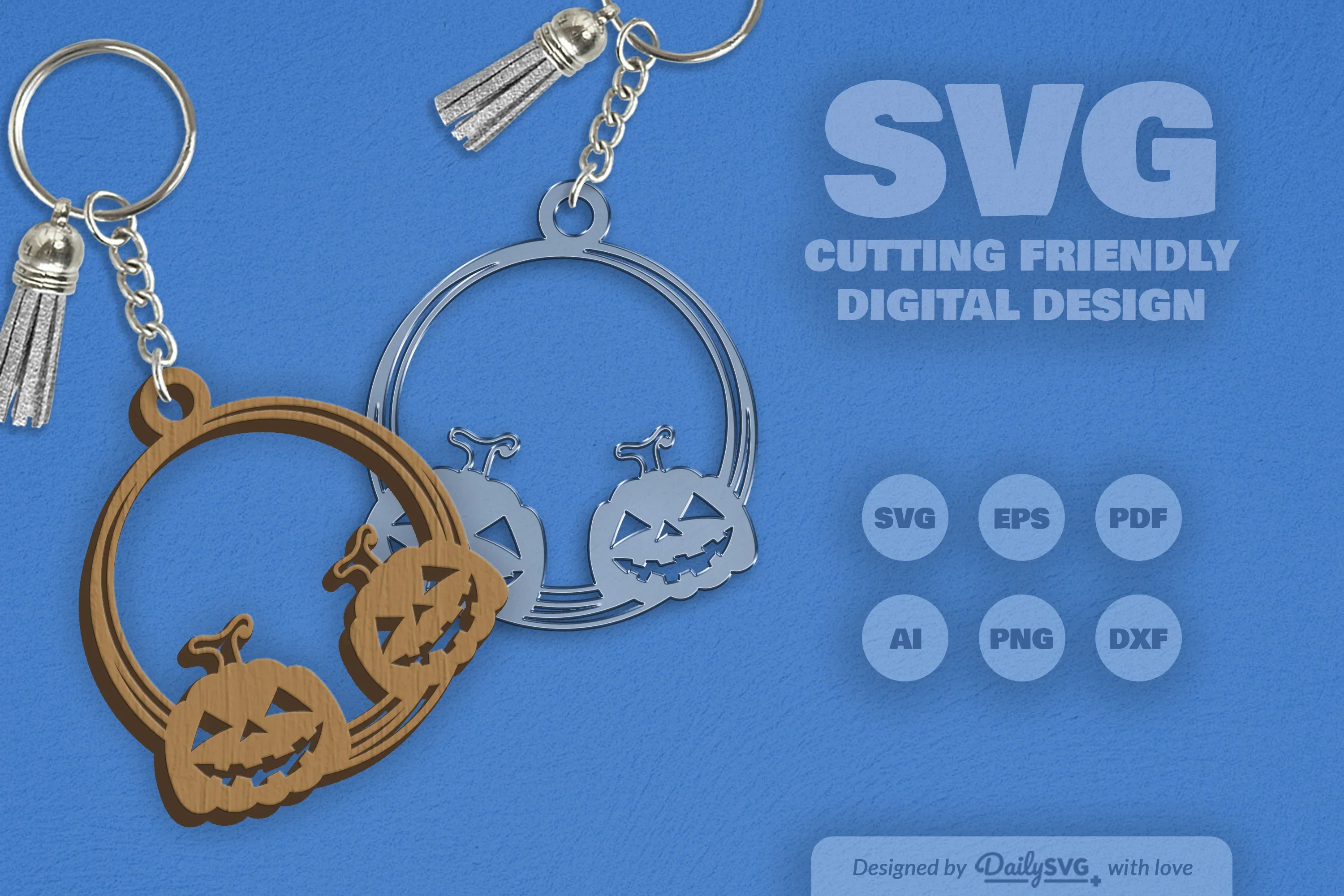Halloween Pumpkin Keychain Clipart SVG Bundle - Image 10