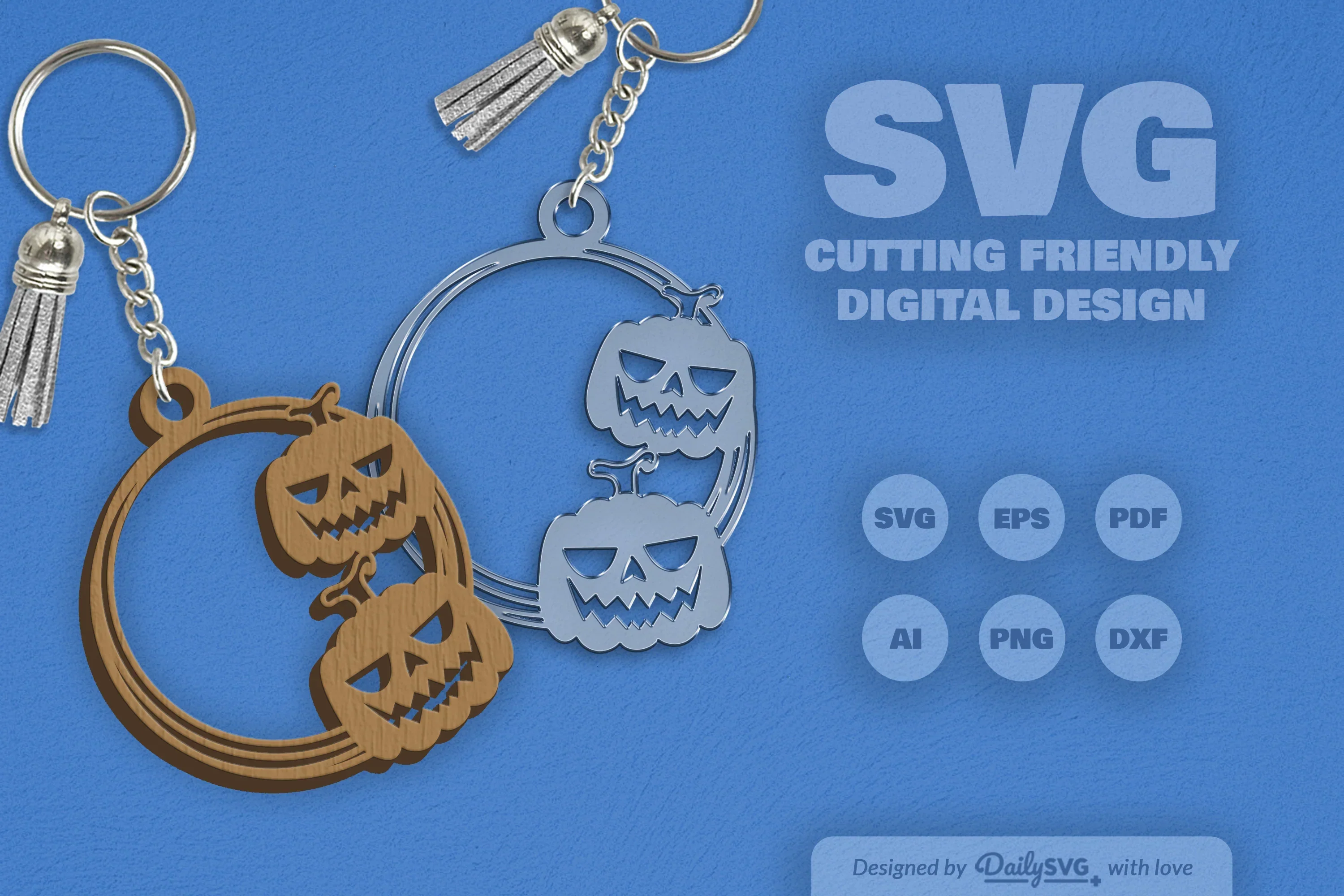 Halloween Pumpkin Keychain Clipart SVG Bundle - Image 11