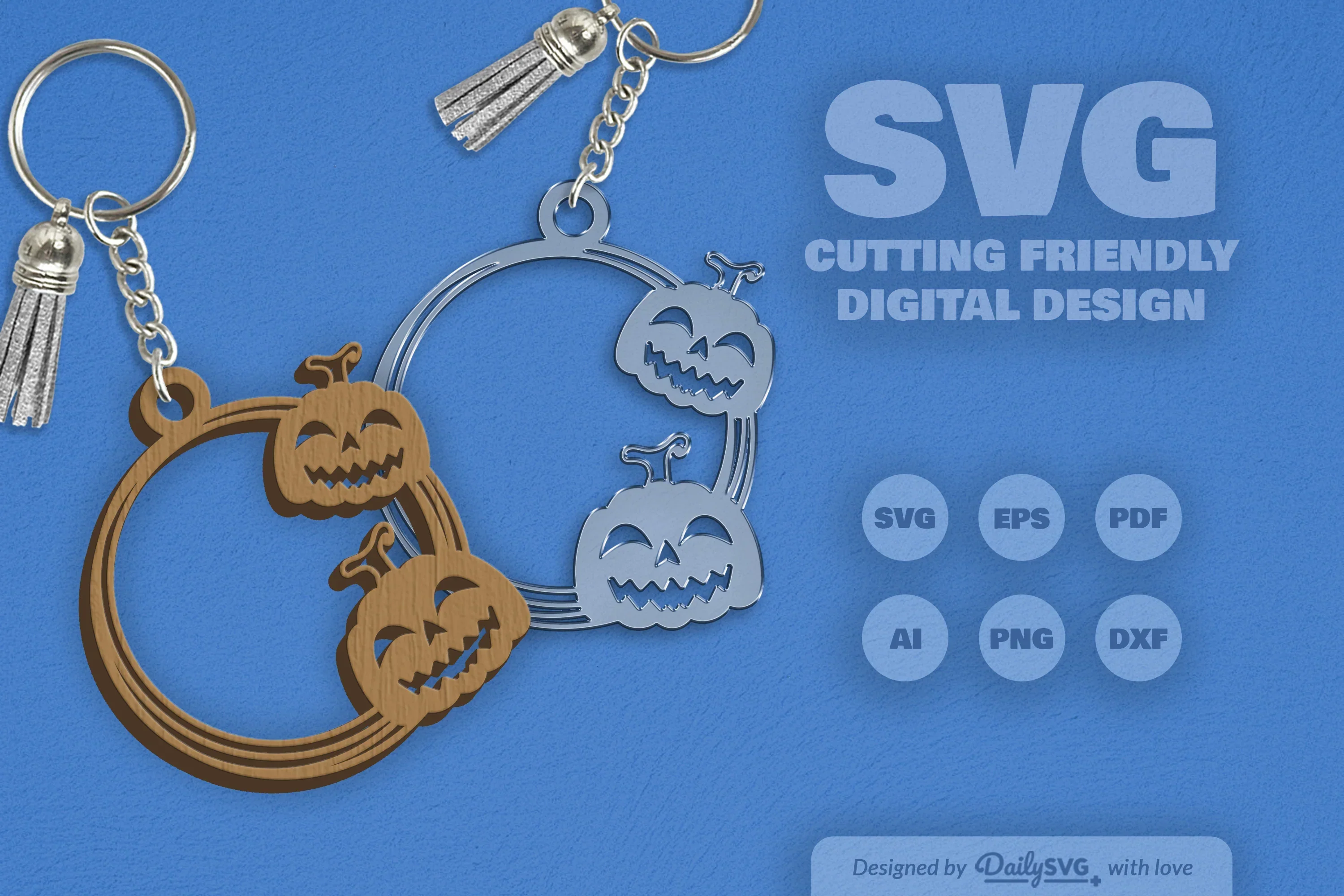 Halloween Pumpkin Keychain Clipart SVG Bundle - Image 8