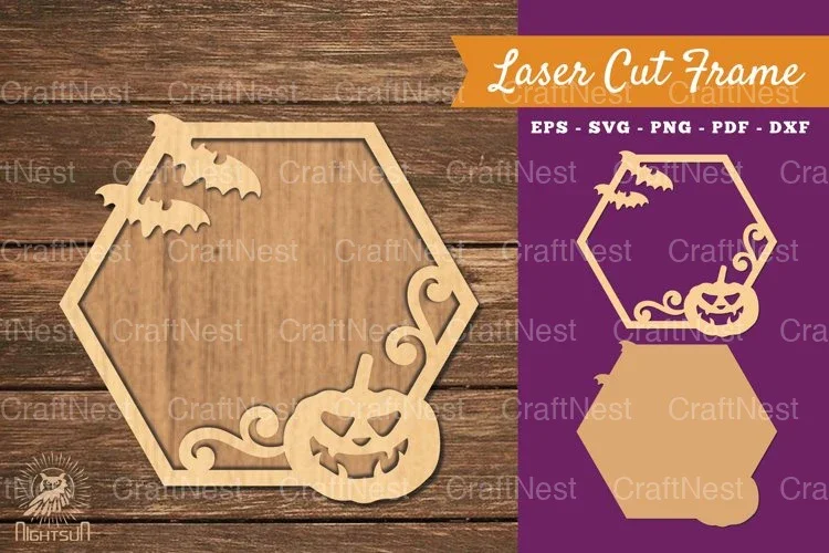 Halloween Pumpkin Laser Cut Frame Clipart Bundle