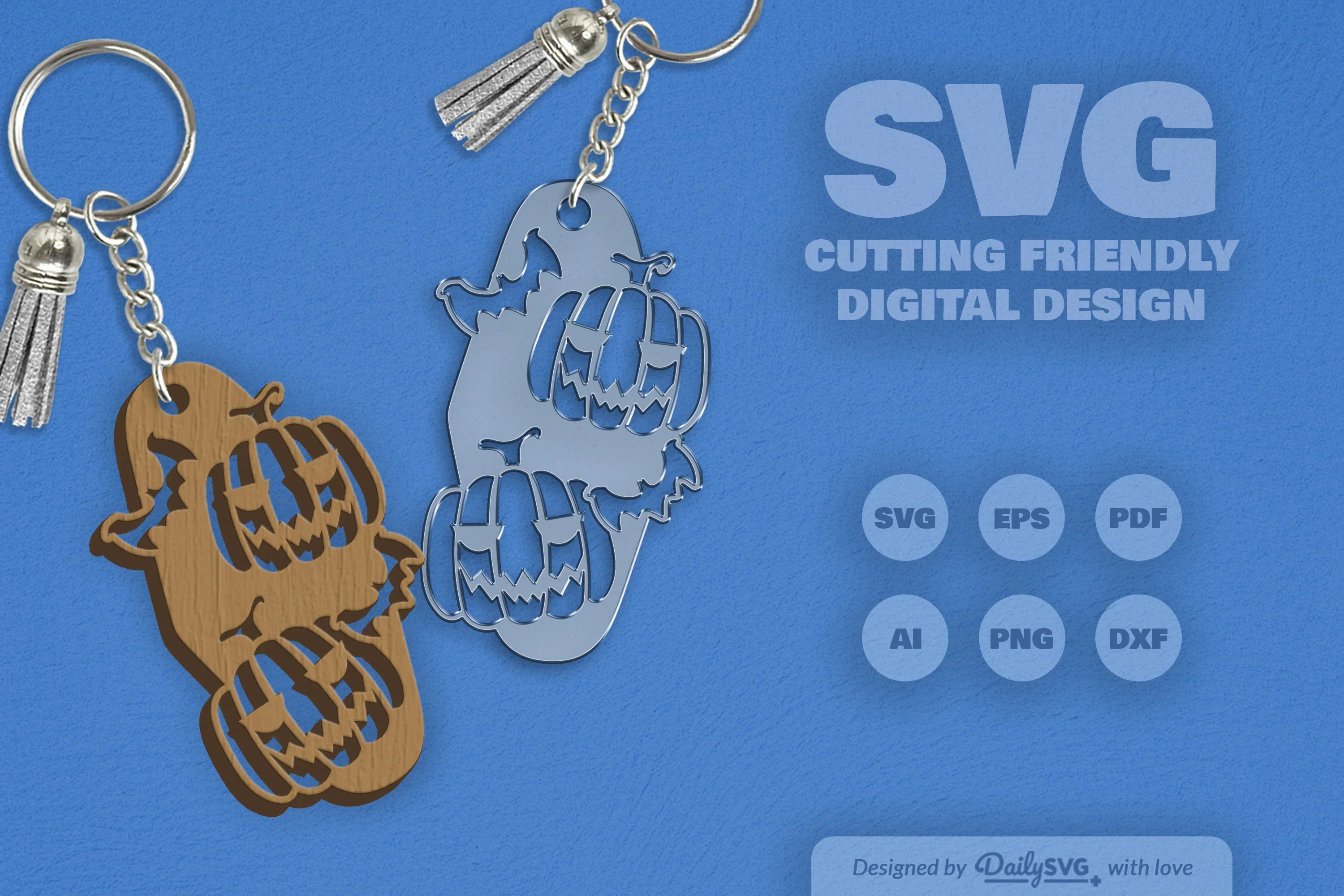 Halloween Pumpkin Motel Keychain Clipart SVG Bundle - Image 11