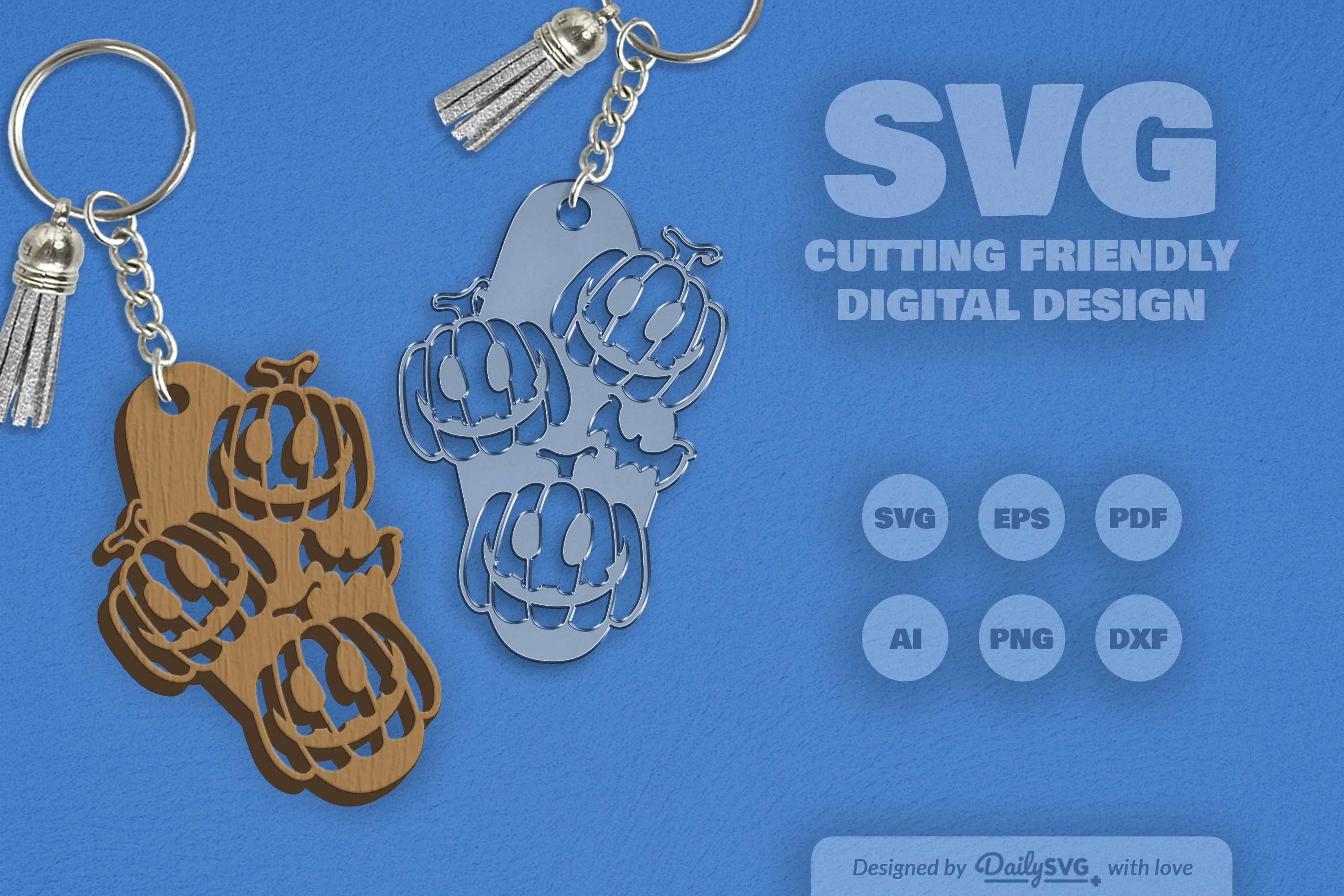 Halloween Pumpkin Motel Keychain Clipart SVG Bundle - Image 5