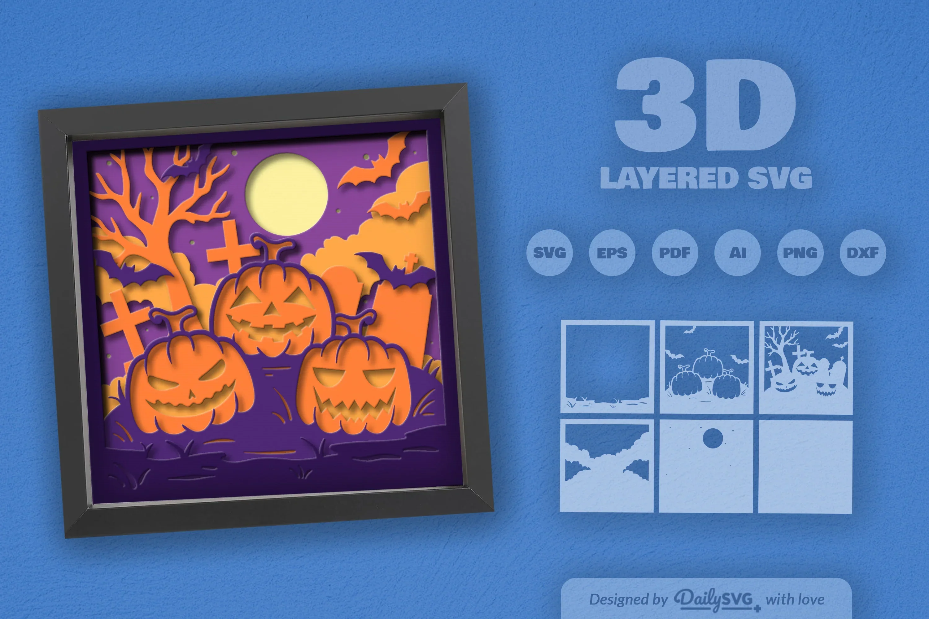 Halloween Pumpkin Papercut SVG Bundle - Image 2