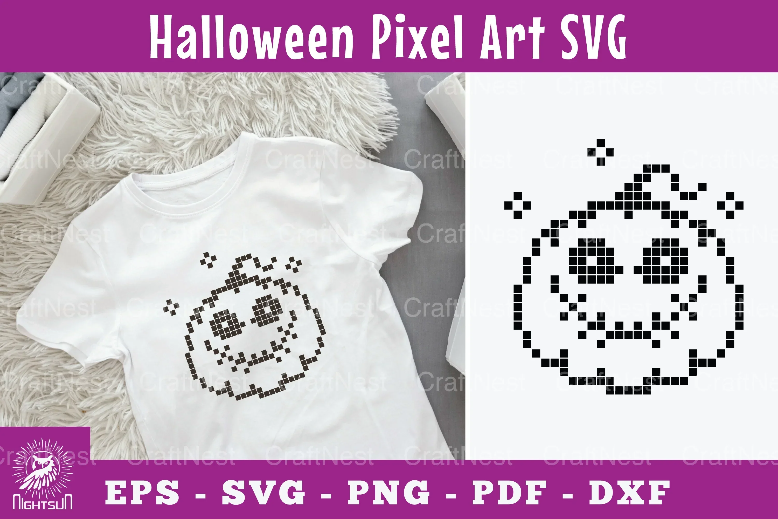 Halloween Pumpkin Pixel Art Clipart Bundle