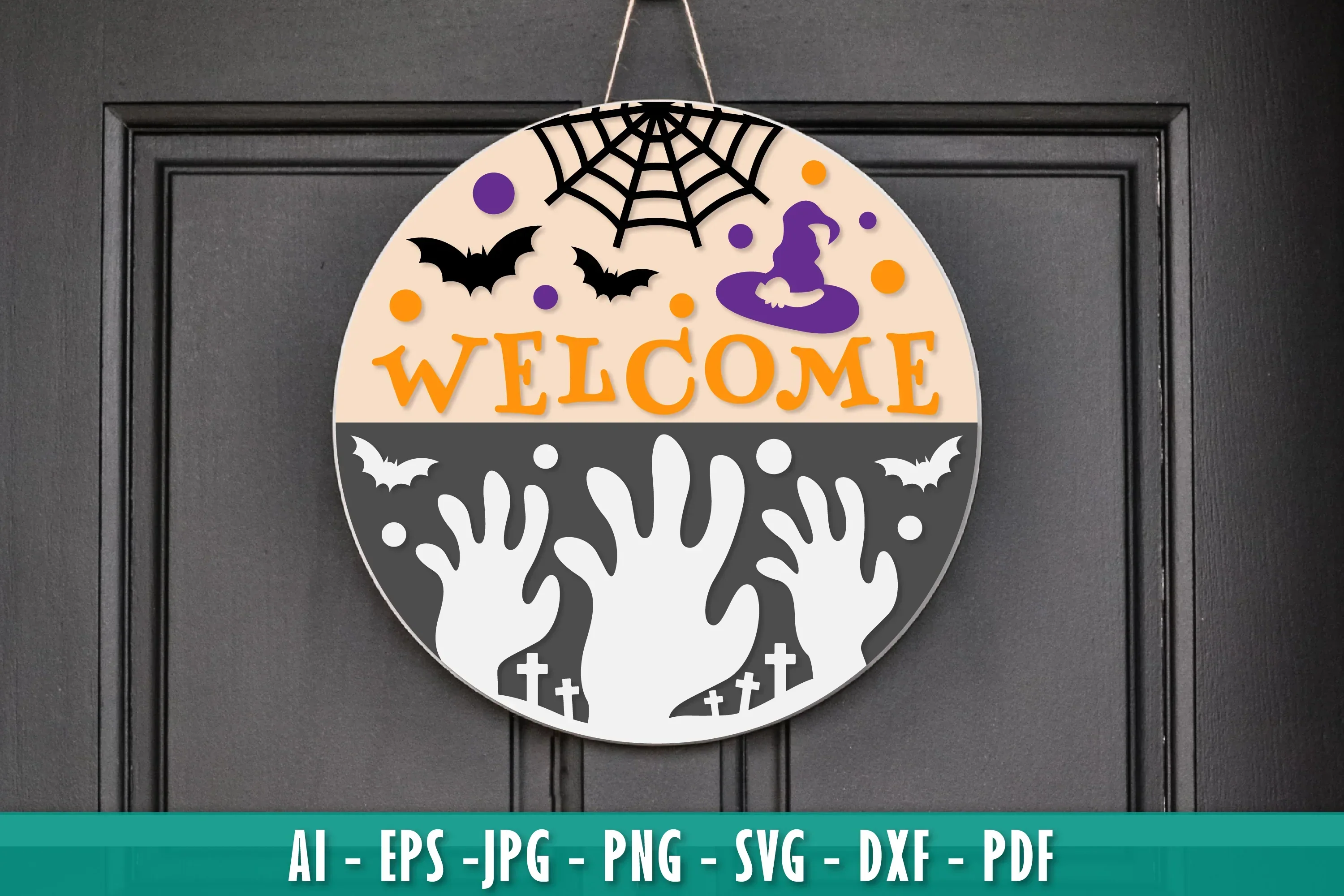 Halloween Round Wall Hanger Decoration SVG Bundle