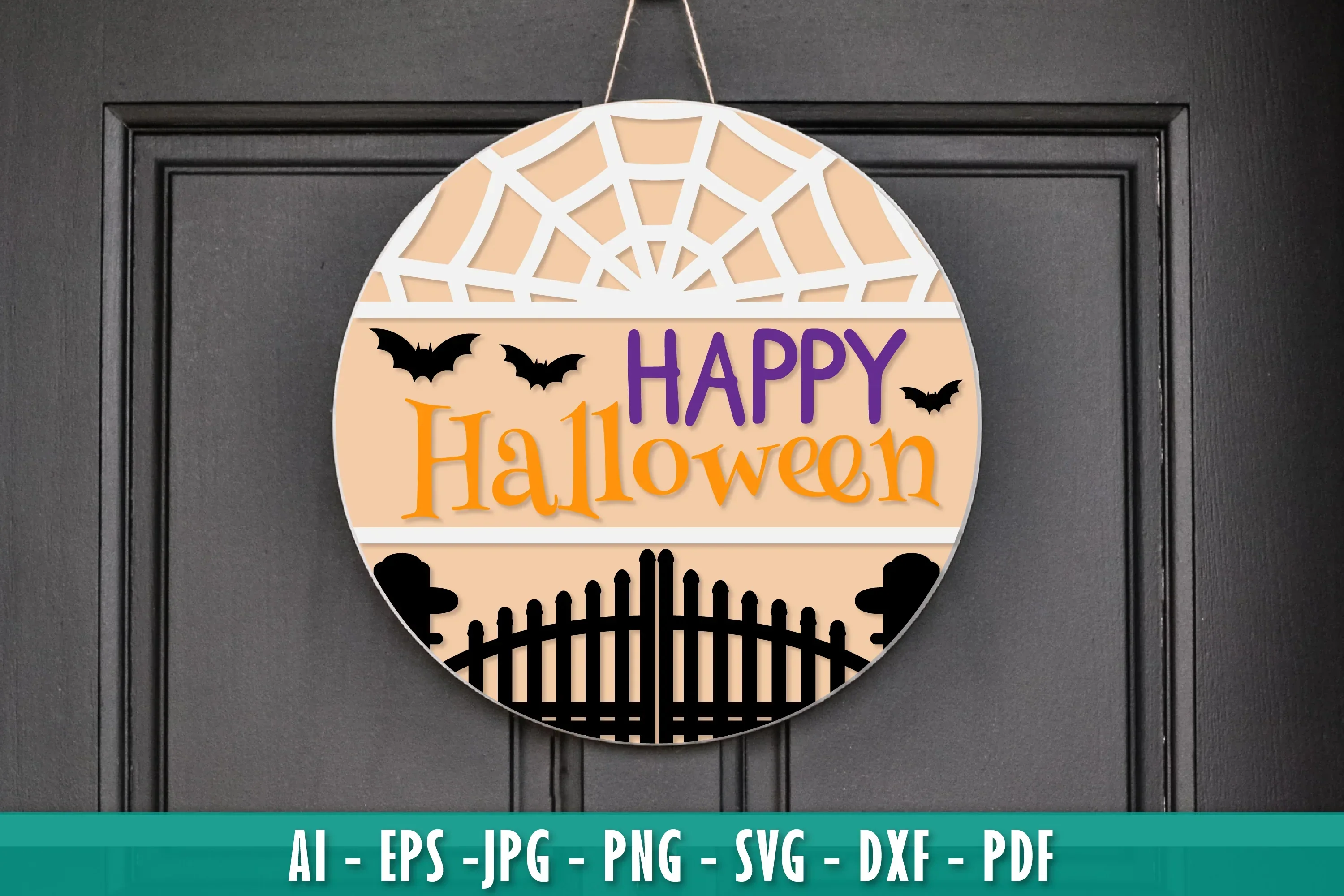 Halloween Round Wall Hanger Decoration SVG Bundle
