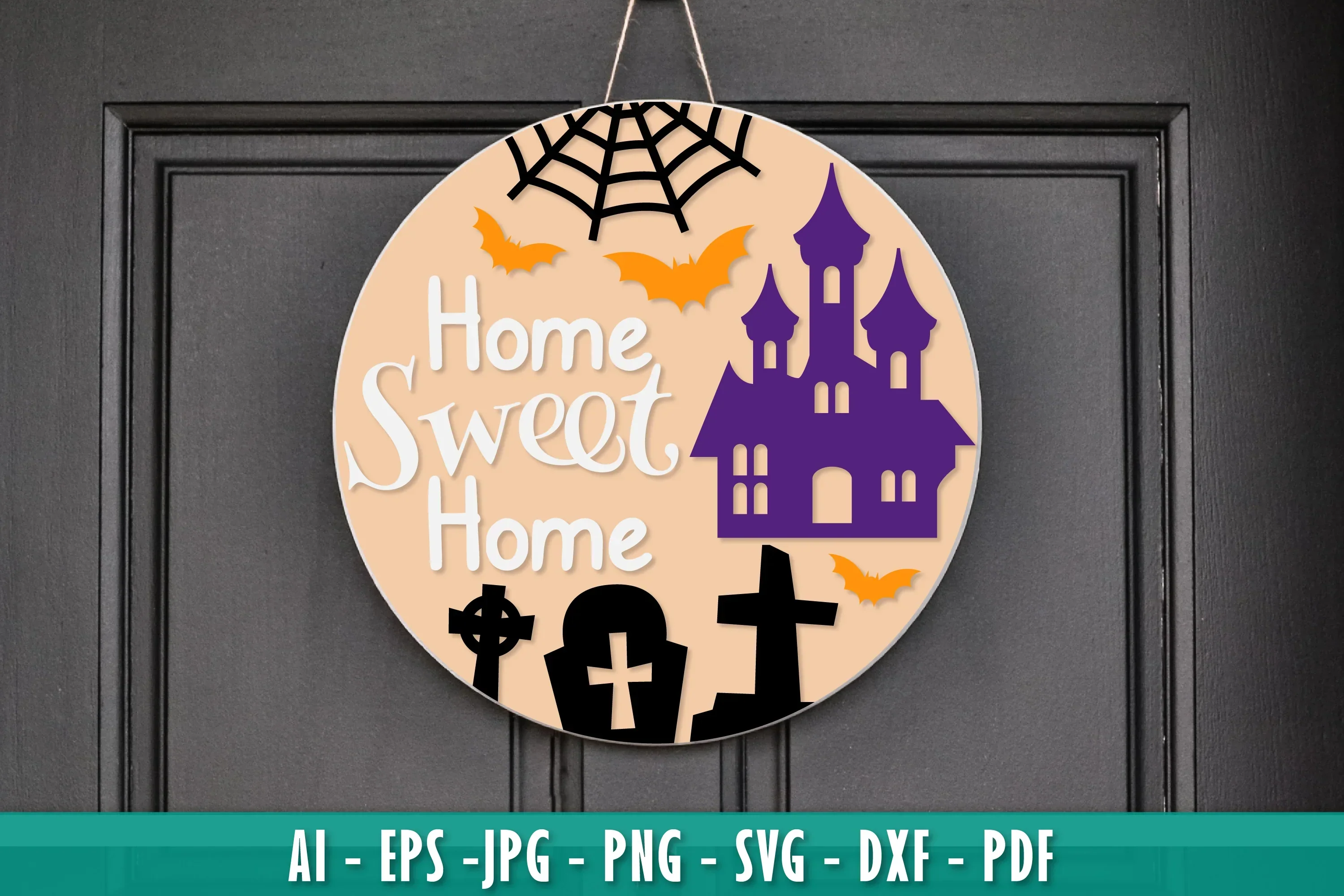 Halloween Round Wall Hanger Decoration SVG Bundle