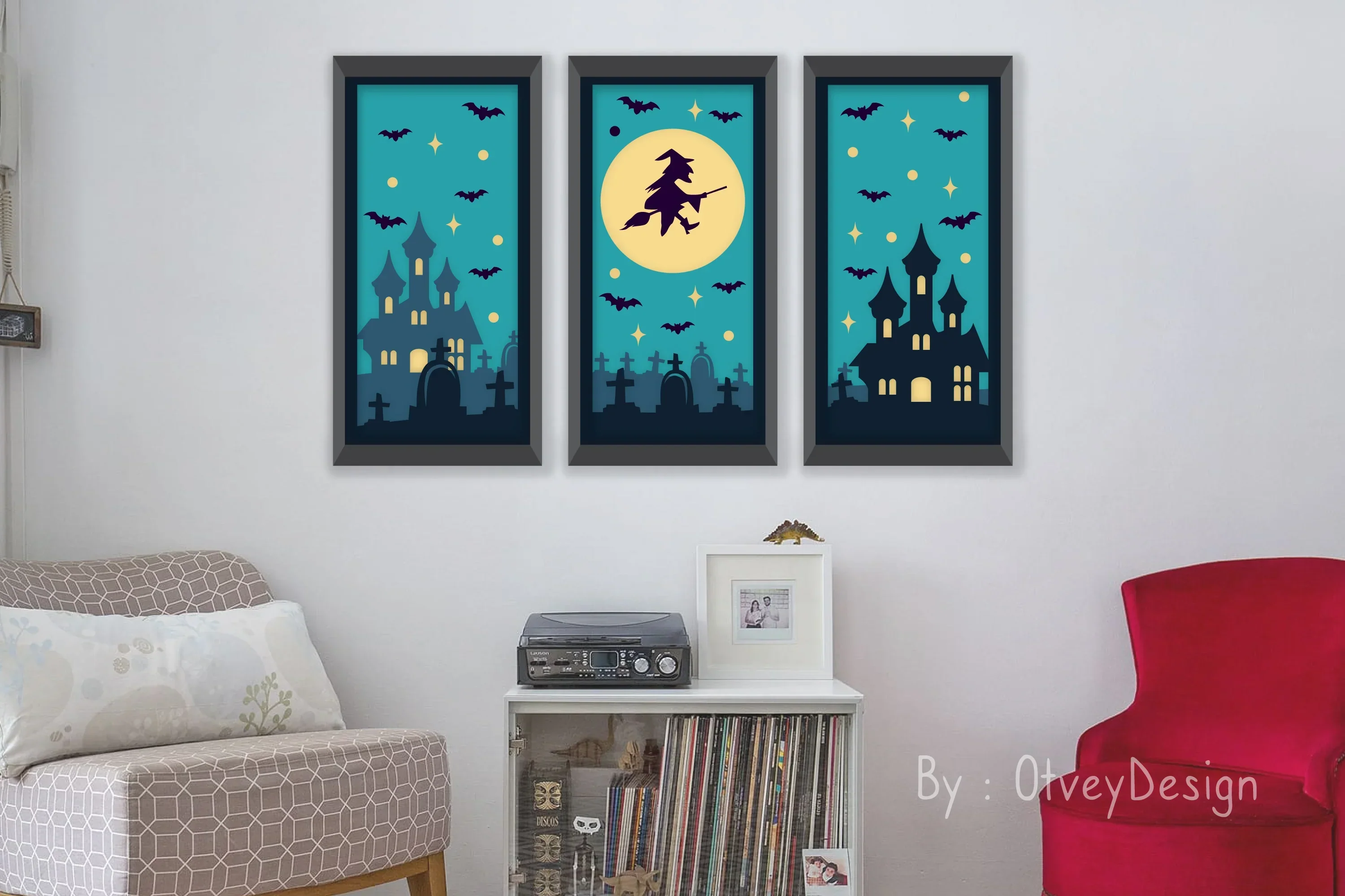 Halloween Scene Continuous Layered Papercut SVG Bundle - Image 3