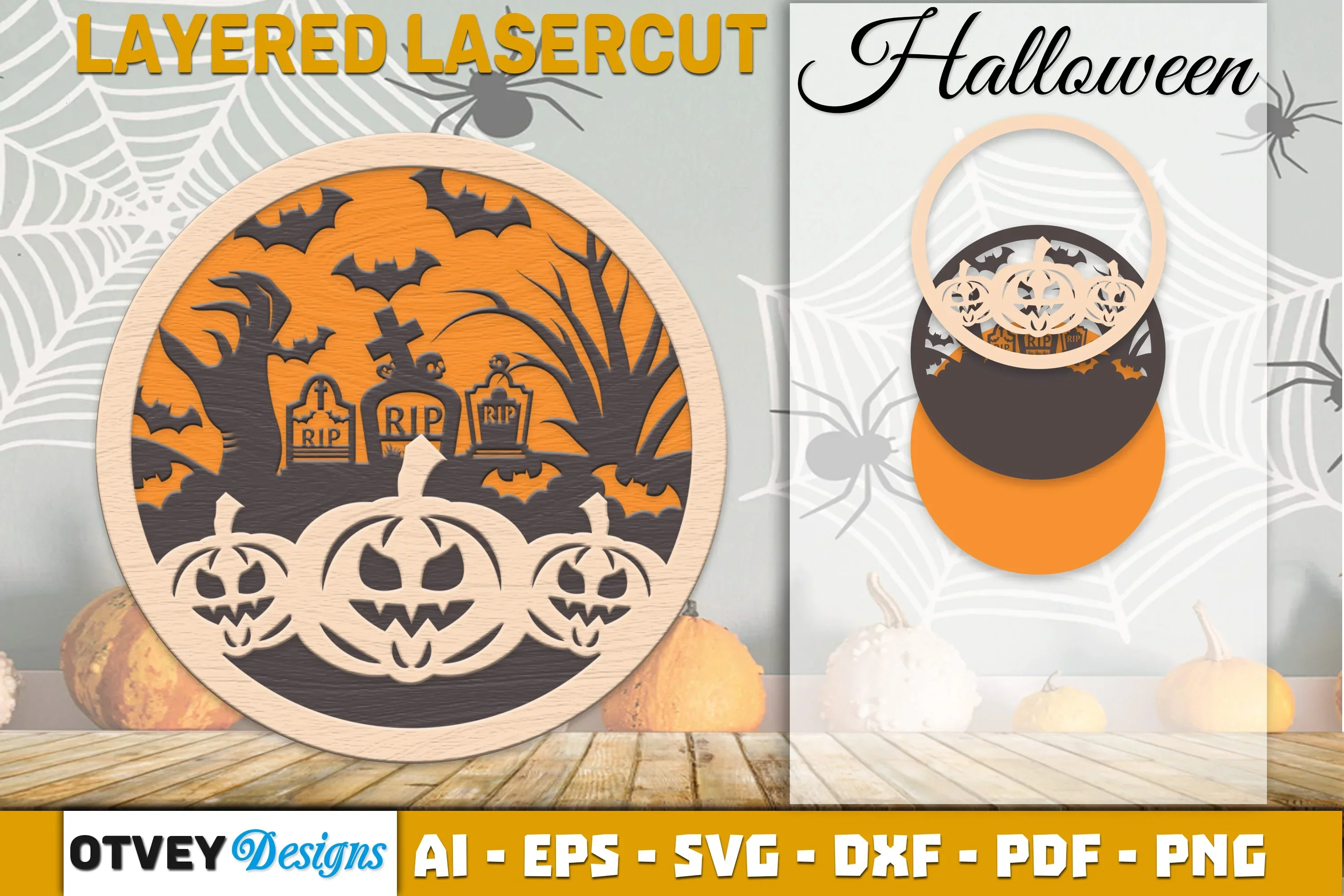 Halloween Scene Round SVG Bundle
