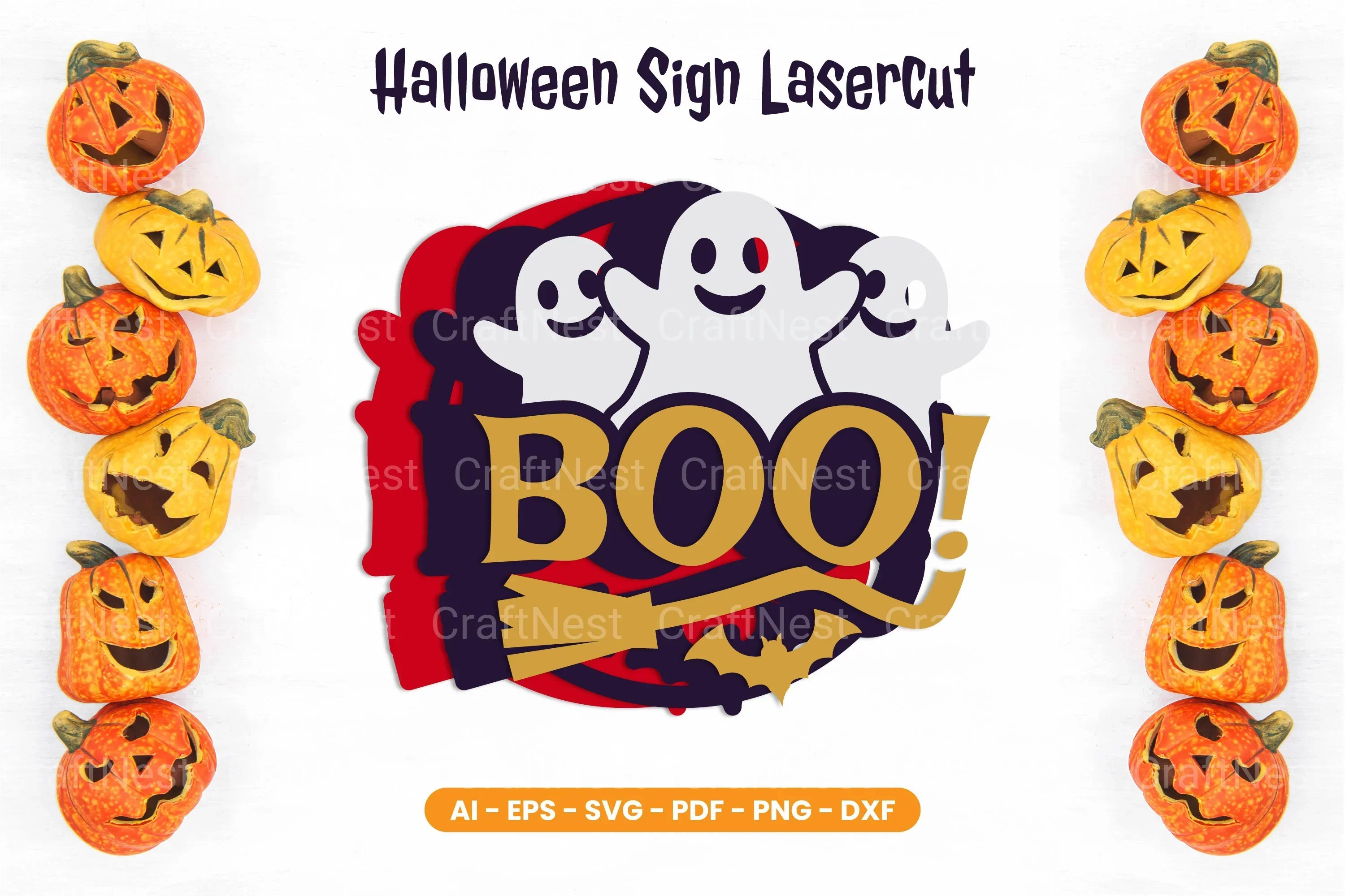 Halloween Sign Laser Cut SVG Bundle - Image 2
