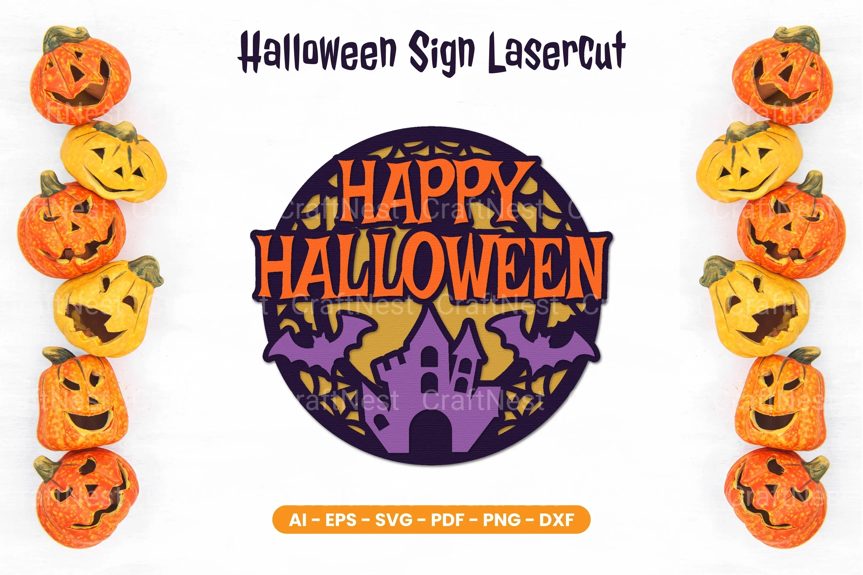 Halloween Sign Lasercut SVG Bundle