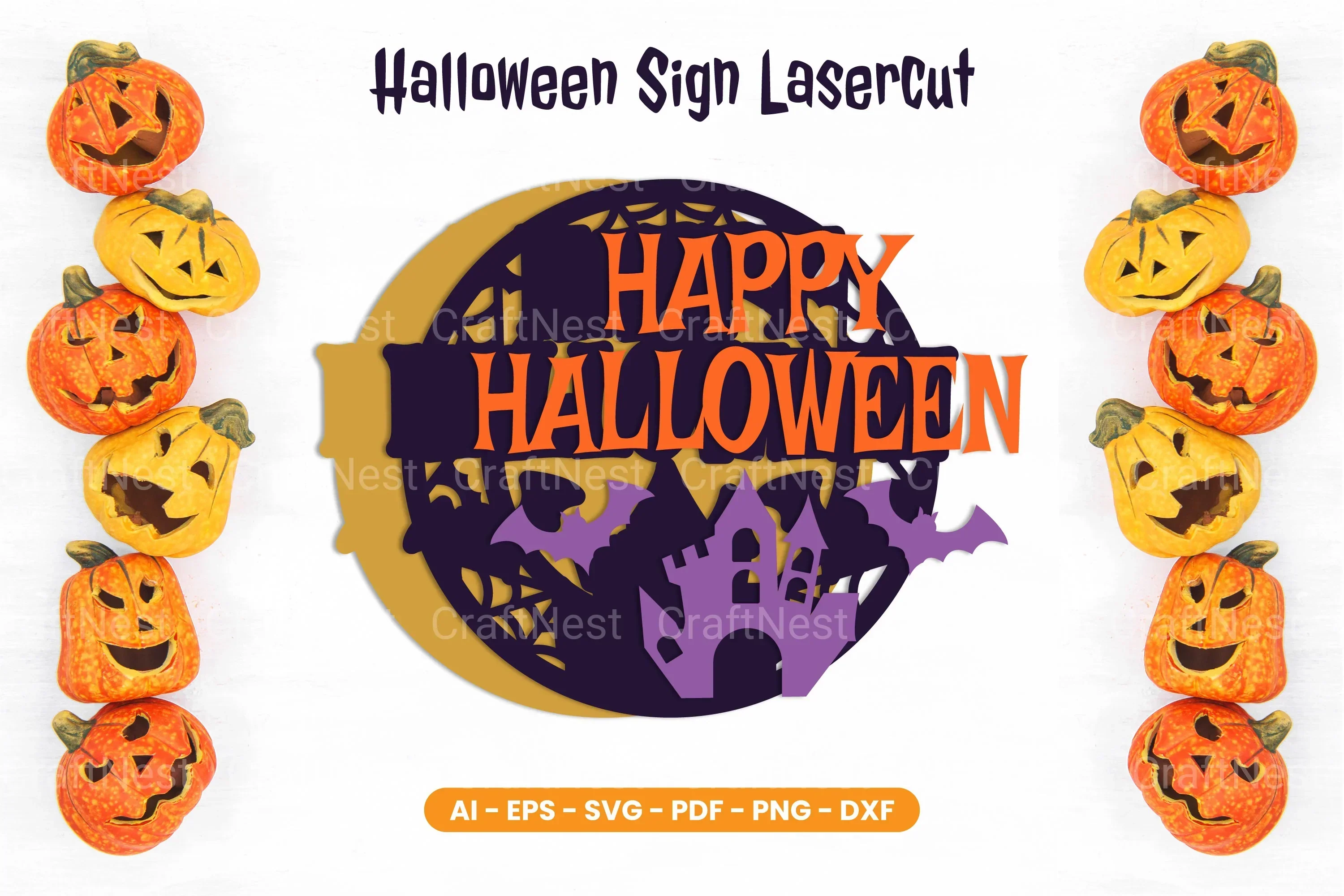Halloween Sign Lasercut SVG Bundle - Image 2