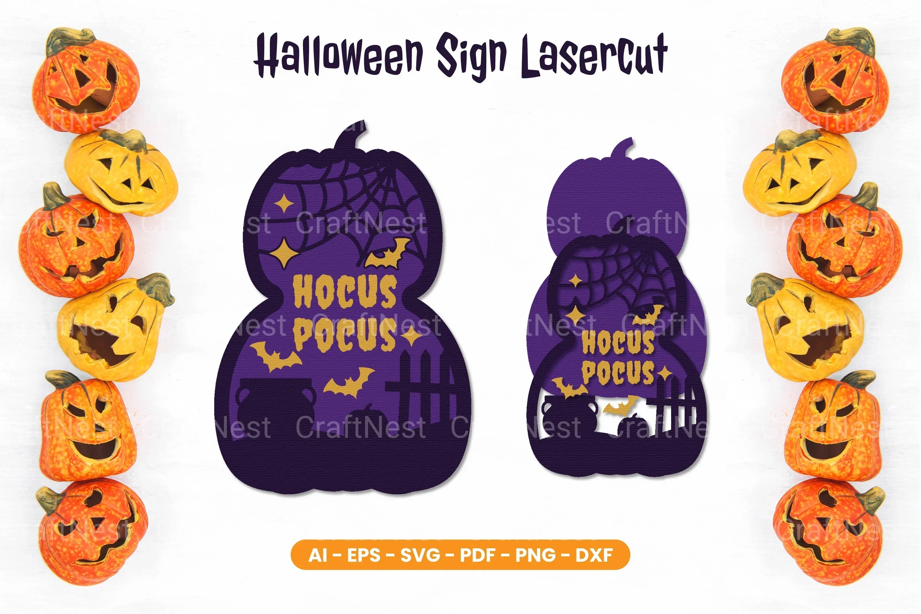 Halloween Sign Lasercut SVG Bundle