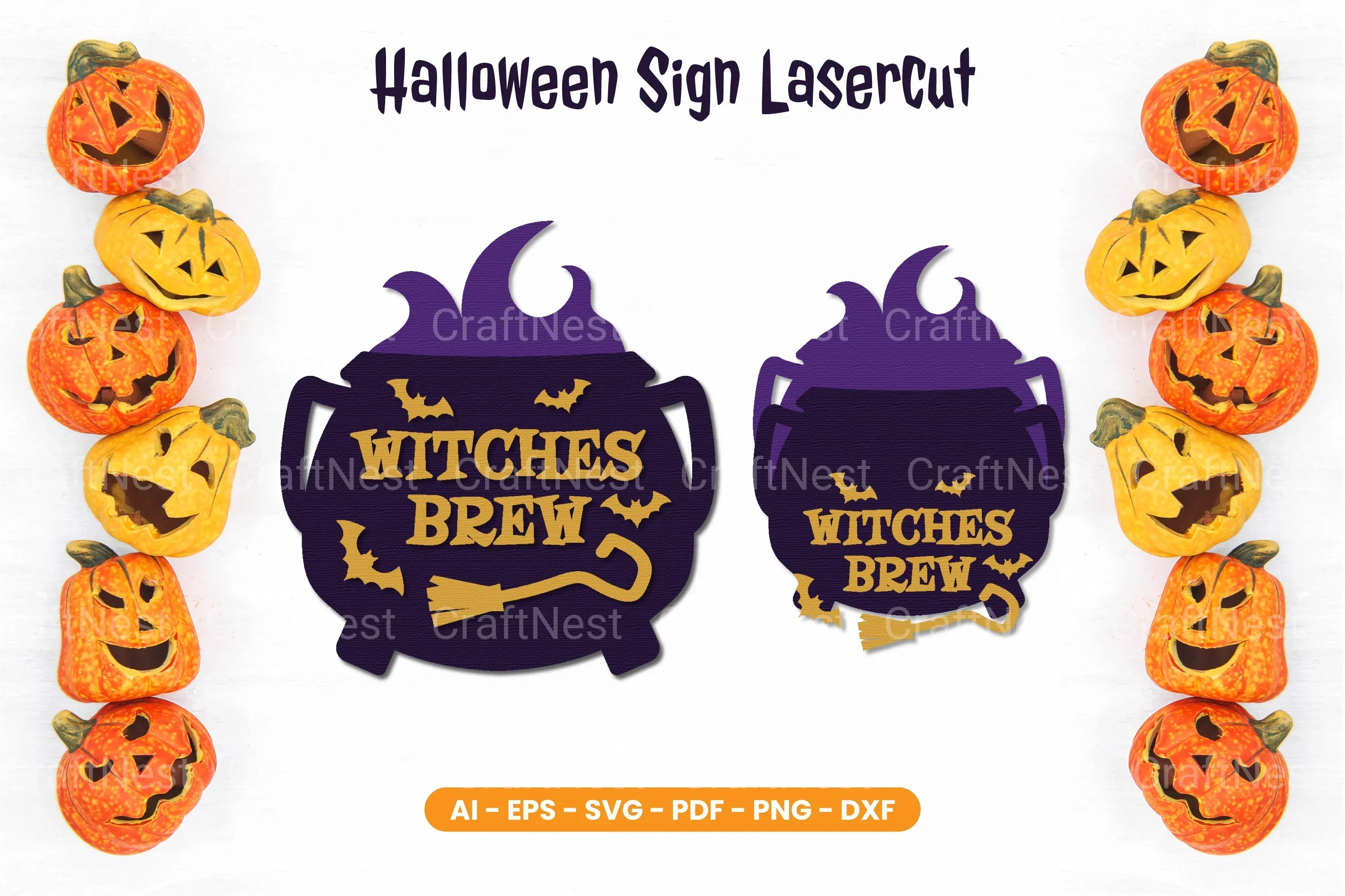 Halloween Sign Lasercut SVG Bundle