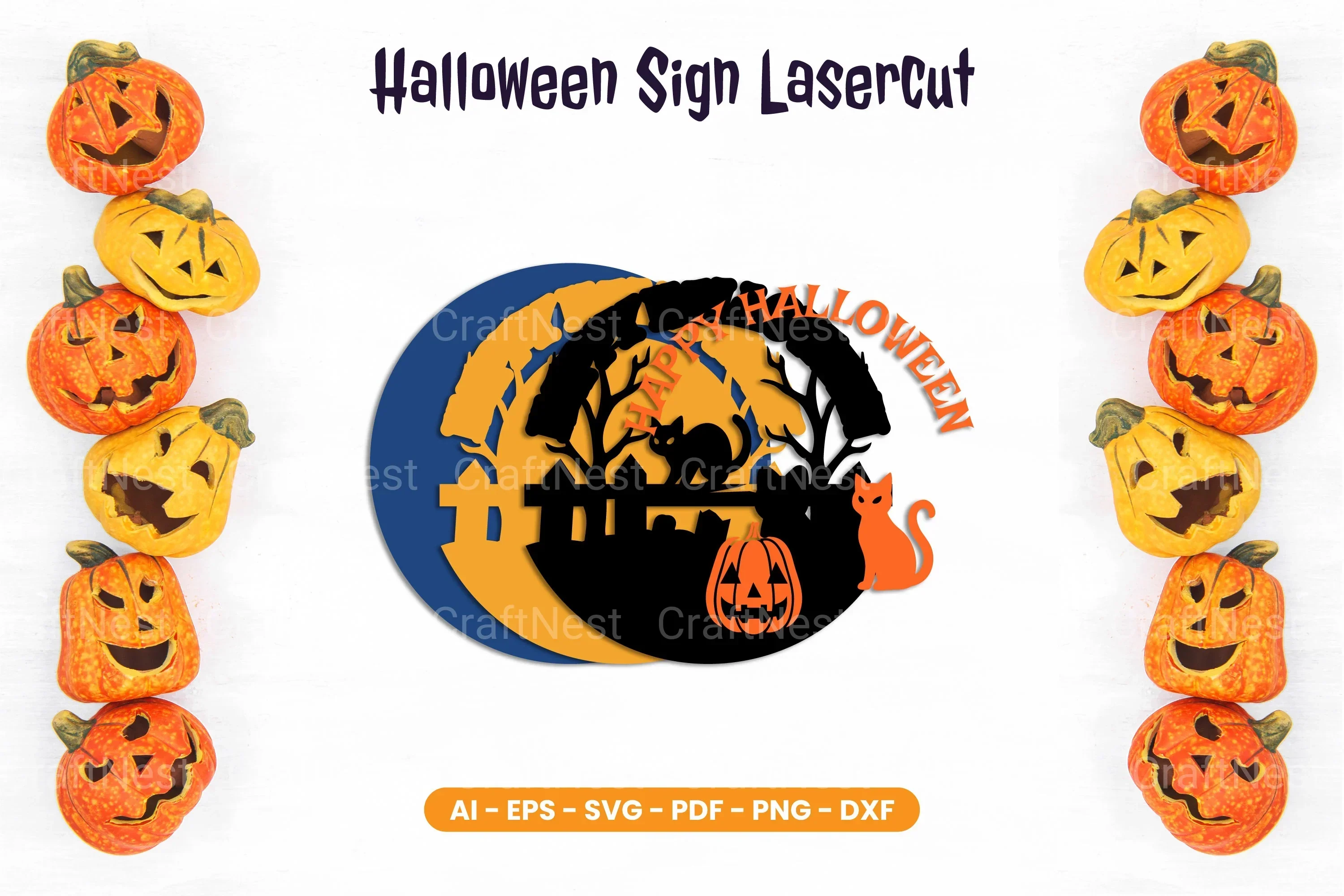 Halloween Sign Lasercut SVG Bundle - Image 2