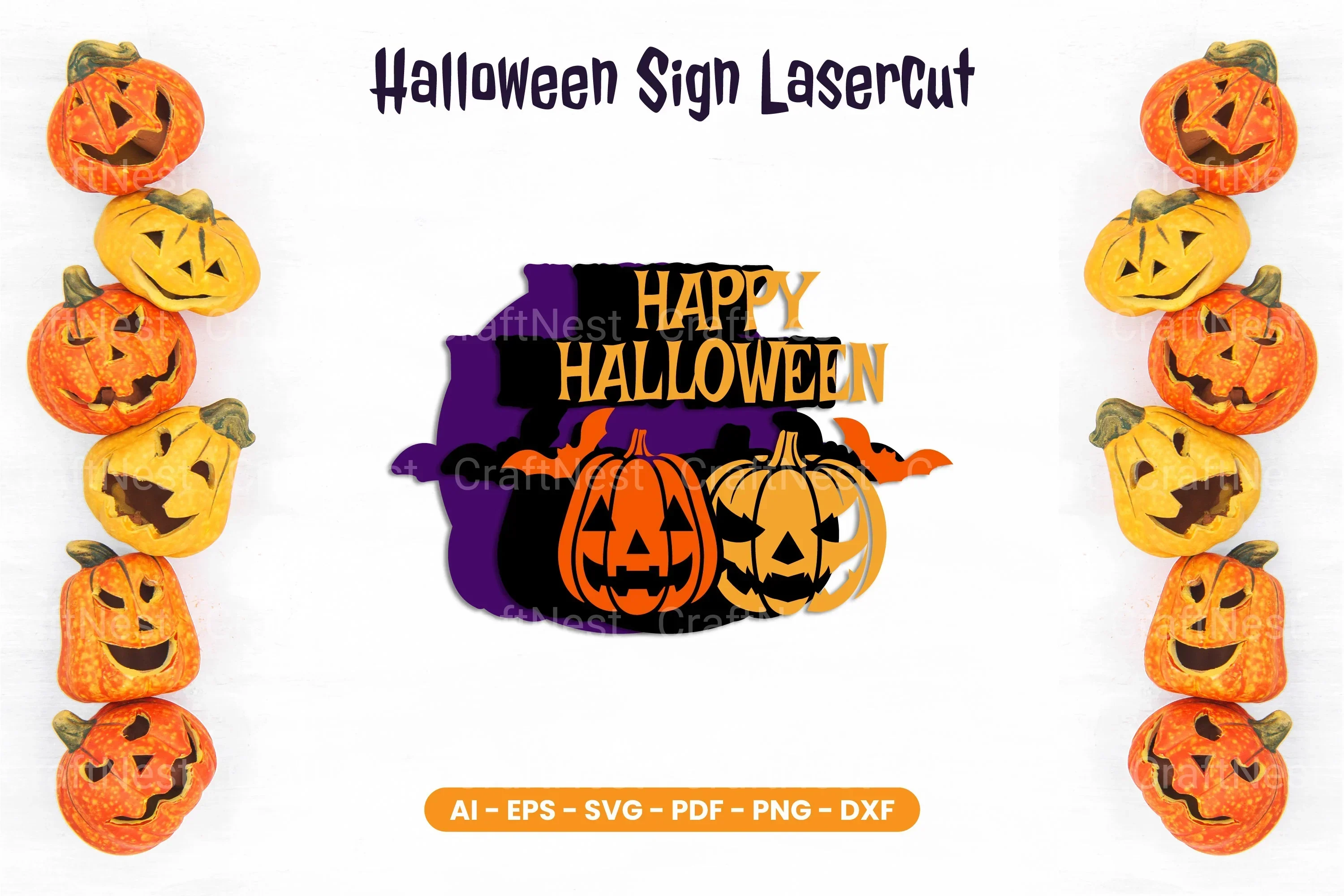 Halloween Sign Lasercut SVG Bundle - Image 2