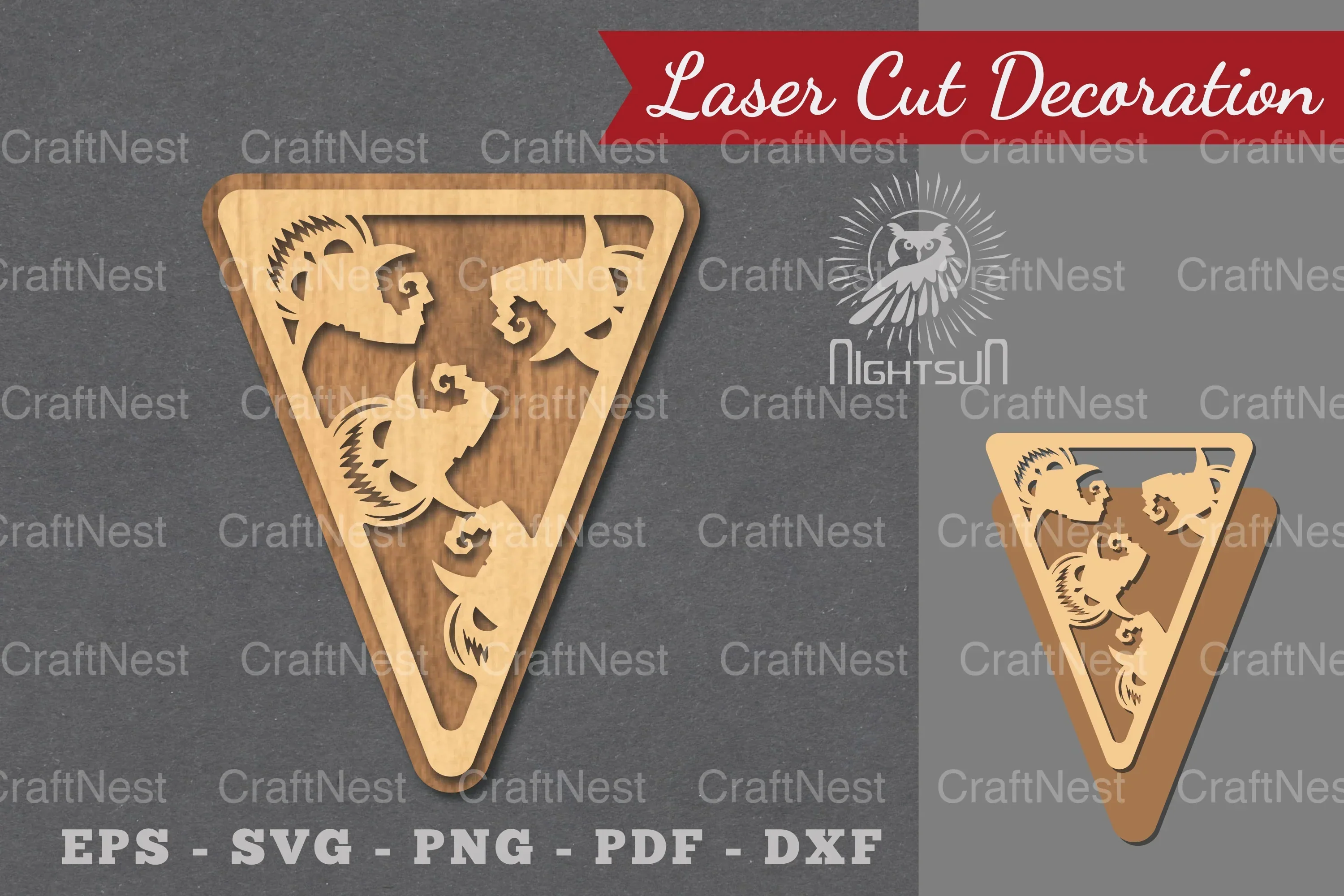 Halloween Triangle Laser Cut Decoration Bundle